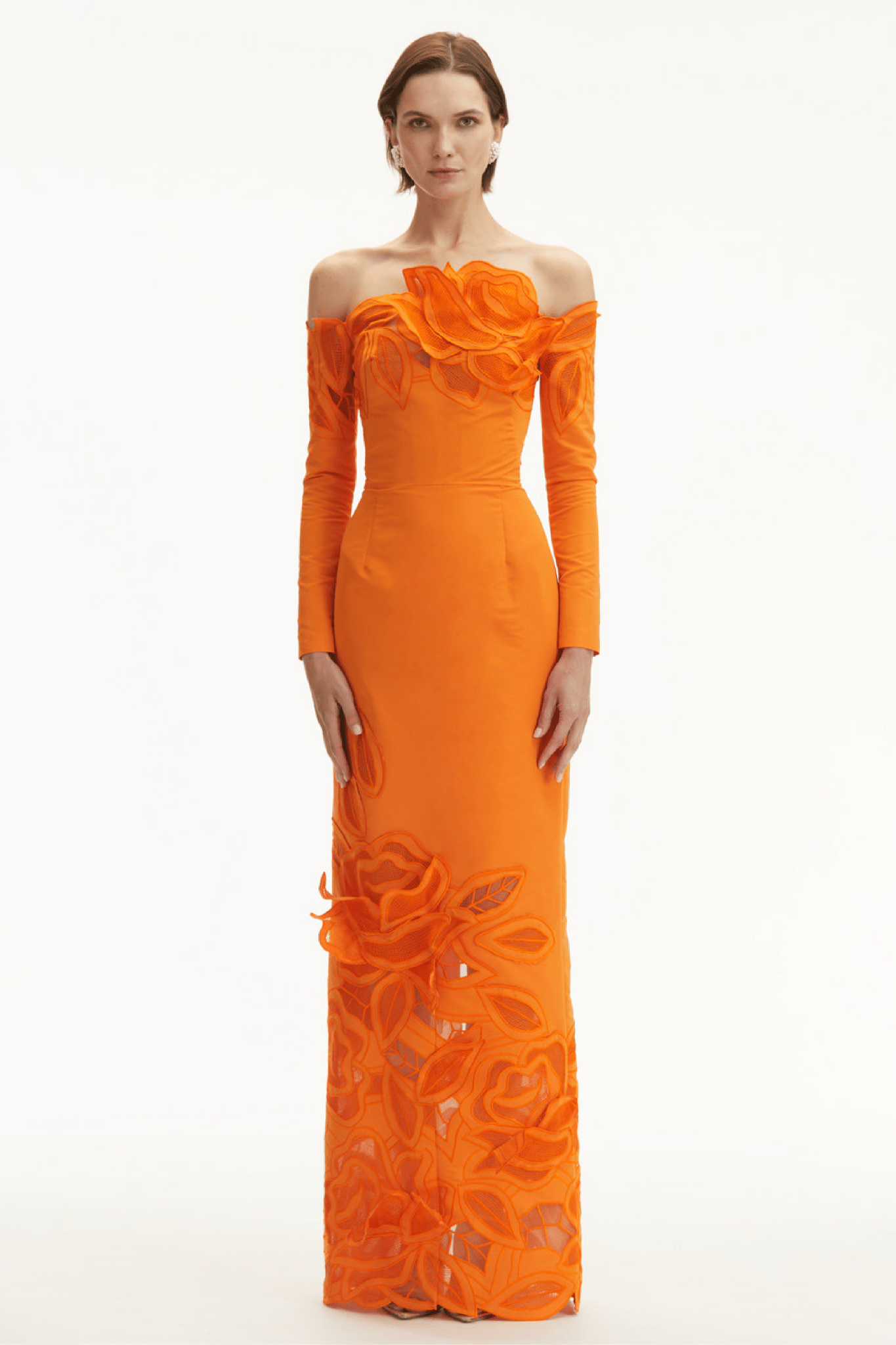 Threadwork Cut Out Roses Gown - ALBOUSHIYA - district 5 - dubai - riyadh - abaya - dresses - designers - evening wear - luxury - elegance - craftsmanship - gowns - cocktail dresses - collections - georges