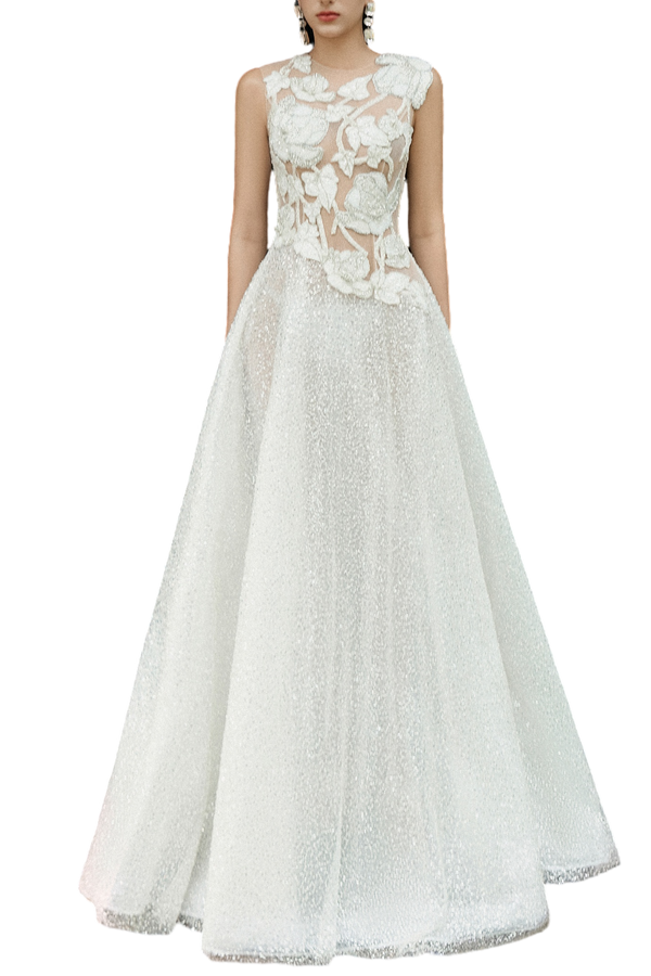 Sleeveless A Line Ball Gown