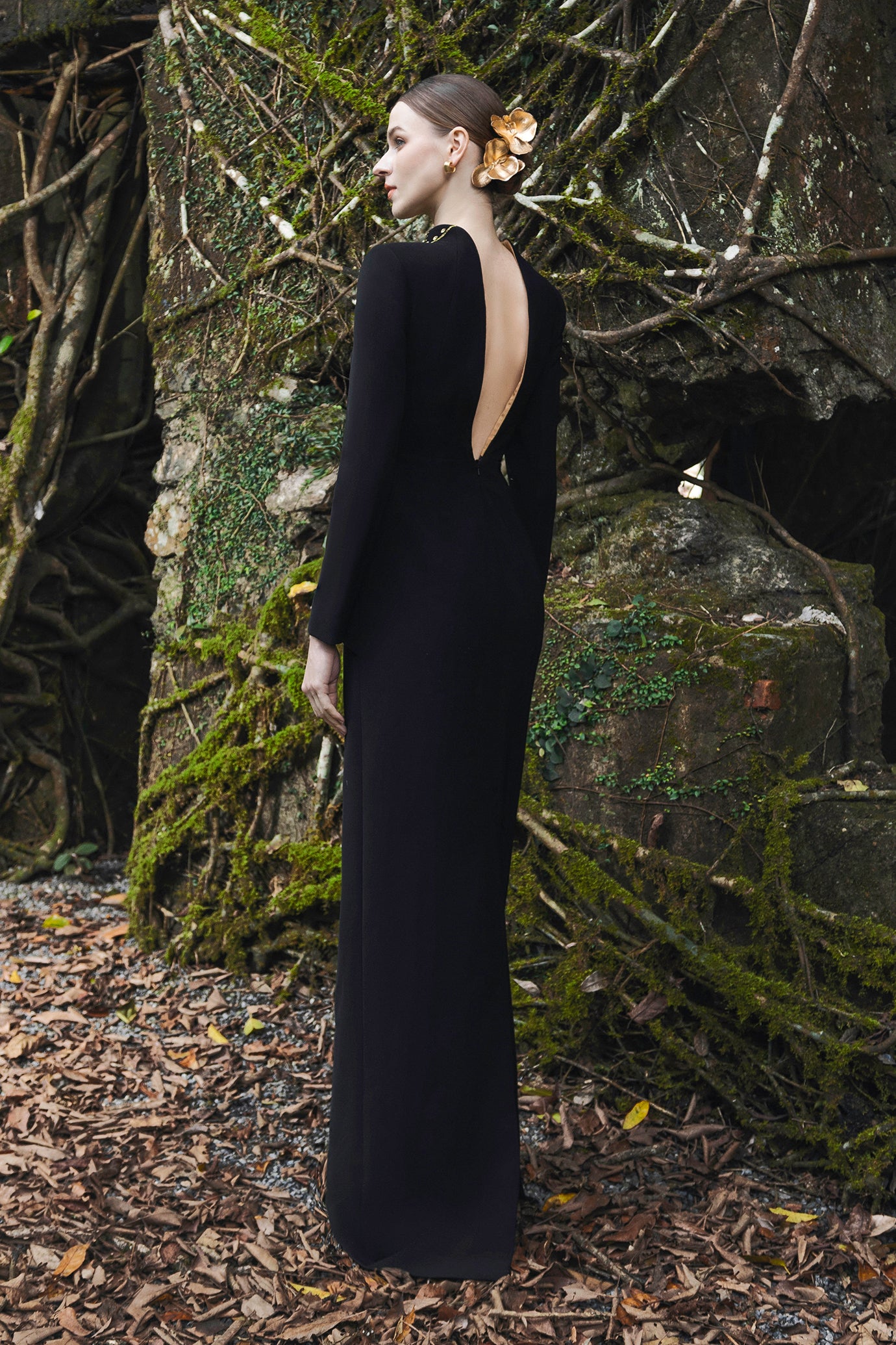 Orchid Embellished Open Back Dress
