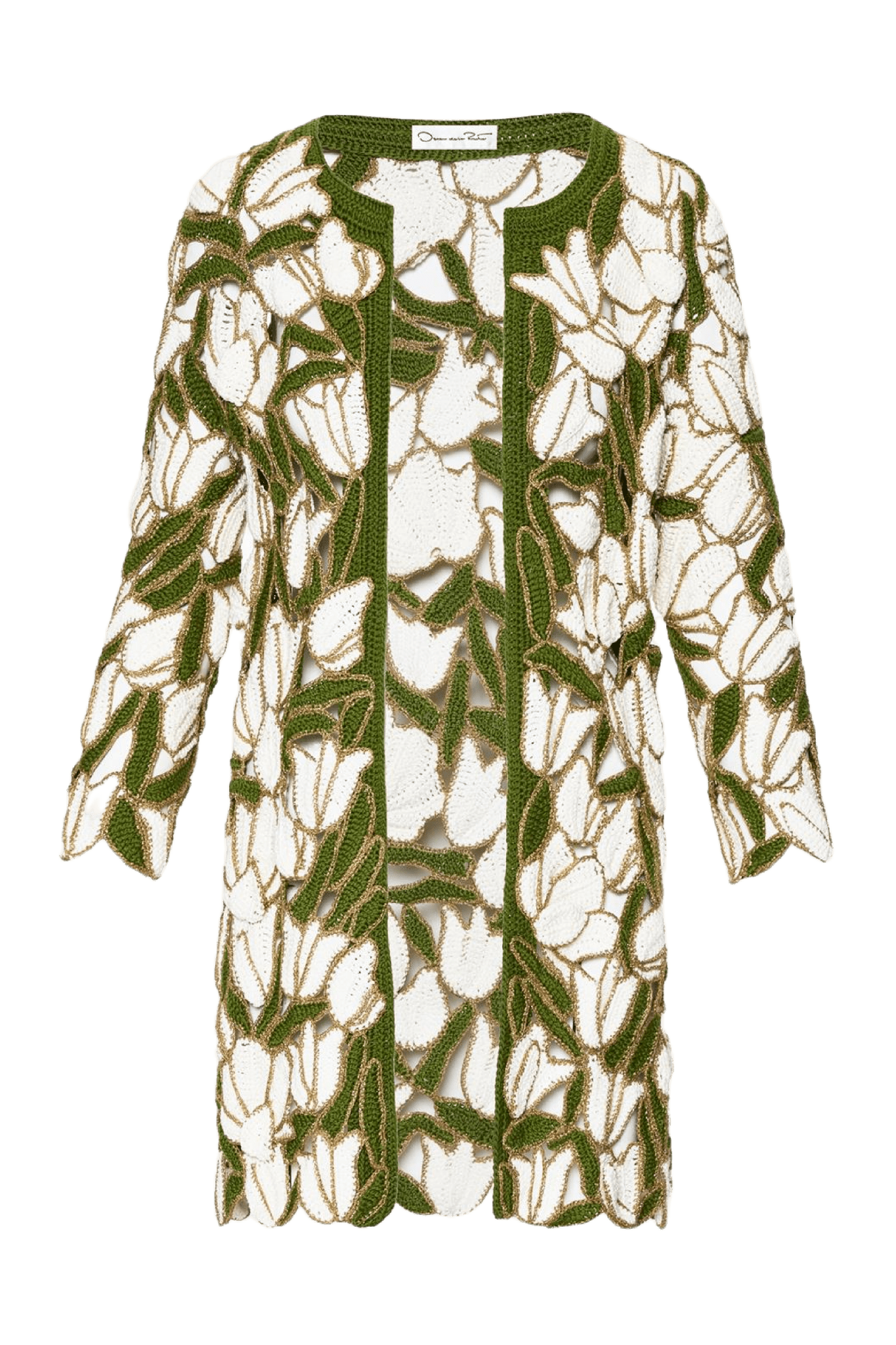 Tulip & Leaves Crochet Coat - ALBOUSHIYA - district 5 - dubai - riyadh - abaya - dresses - designers - evening wear - luxury - elegance - craftsmanship - gowns - cocktail dresses - collections - georges