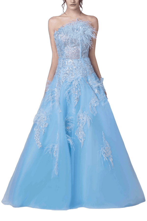 Tulle Ball Gown - ALBOUSHIYA - district 5 - dubai - riyadh - abaya - dresses - designers - evening wear - luxury - elegance - craftsmanship - gowns - cocktail dresses - collections - georges