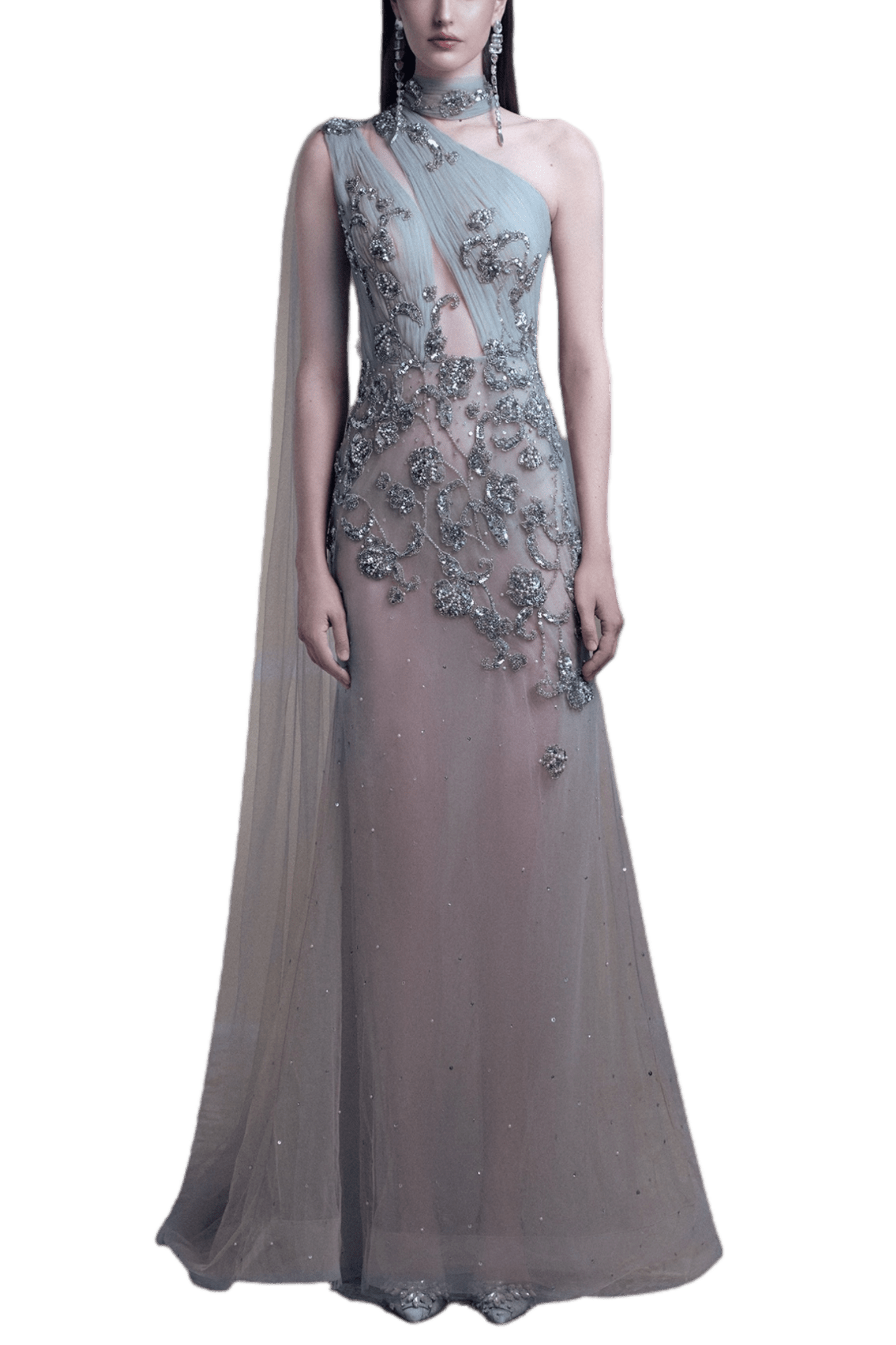 Twilight Elegance Gown - ALBOUSHIYA - district 5 - dubai - riyadh - abaya - dresses - designers - evening wear - luxury - elegance - craftsmanship - gowns - cocktail dresses - collections - georges