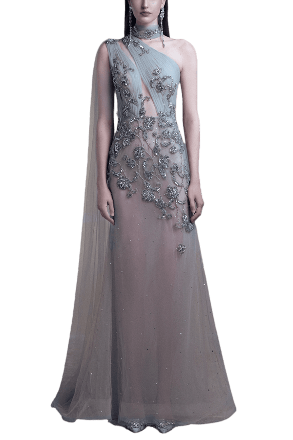 Twilight Elegance Gown - ALBOUSHIYA - district 5 - dubai - riyadh - abaya - dresses - designers - evening wear - luxury - elegance - craftsmanship - gowns - cocktail dresses - collections - georges