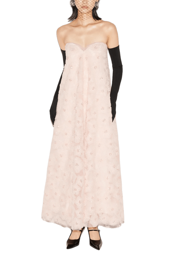 Vivia Pink Gown Embroiered Tulle - ALBOUSHIYA - district 5 - dubai - riyadh - abaya - dresses - designers - evening wear - luxury - elegance - craftsmanship - gowns - cocktail dresses - collections - georges