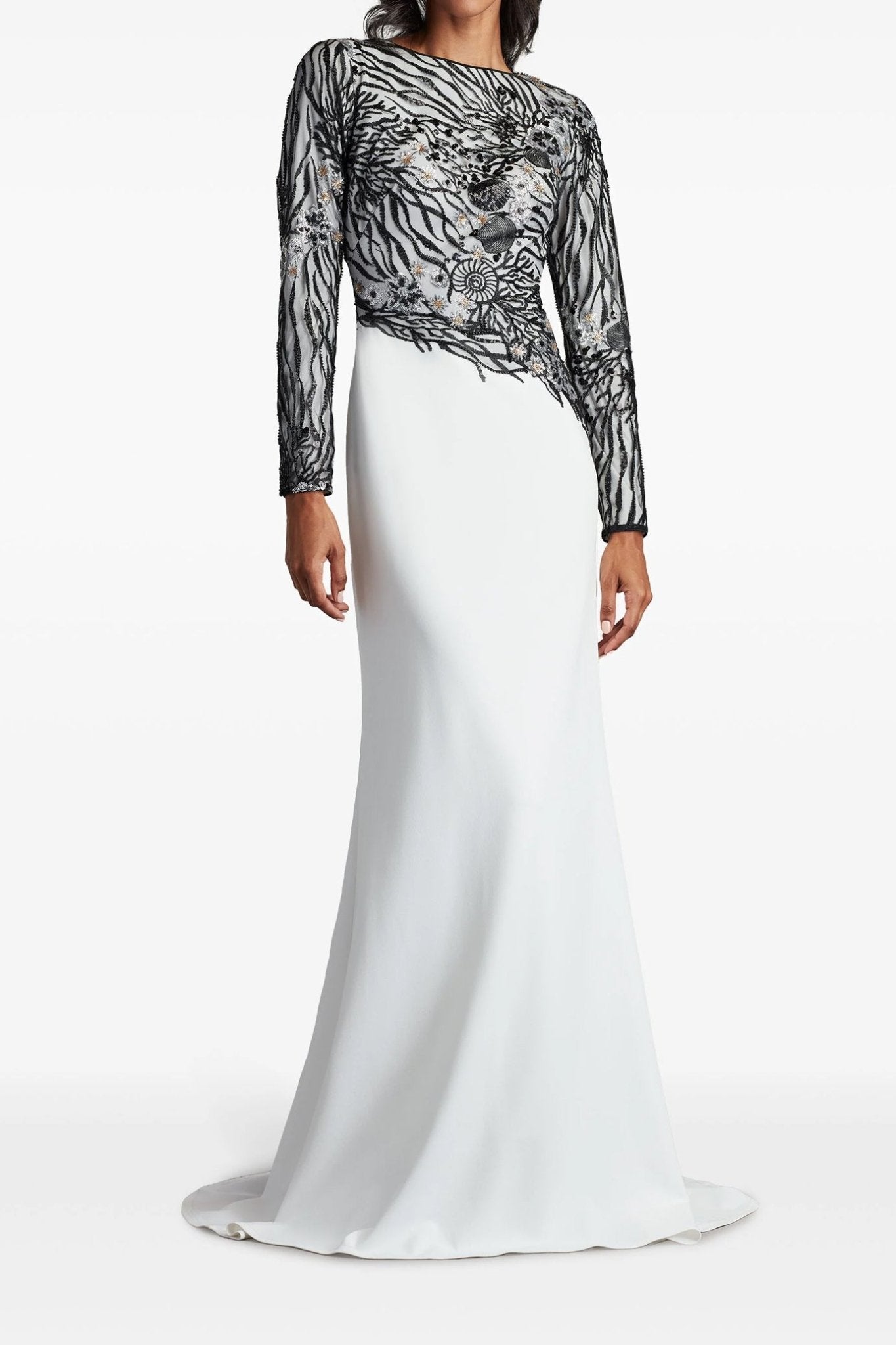 Wade Sea Embroidered Gown - ALBOUSHIYA - district 5 - dubai - riyadh - abaya - dresses - designers - evening wear - luxury - elegance - craftsmanship - gowns - cocktail dresses - collections - georges