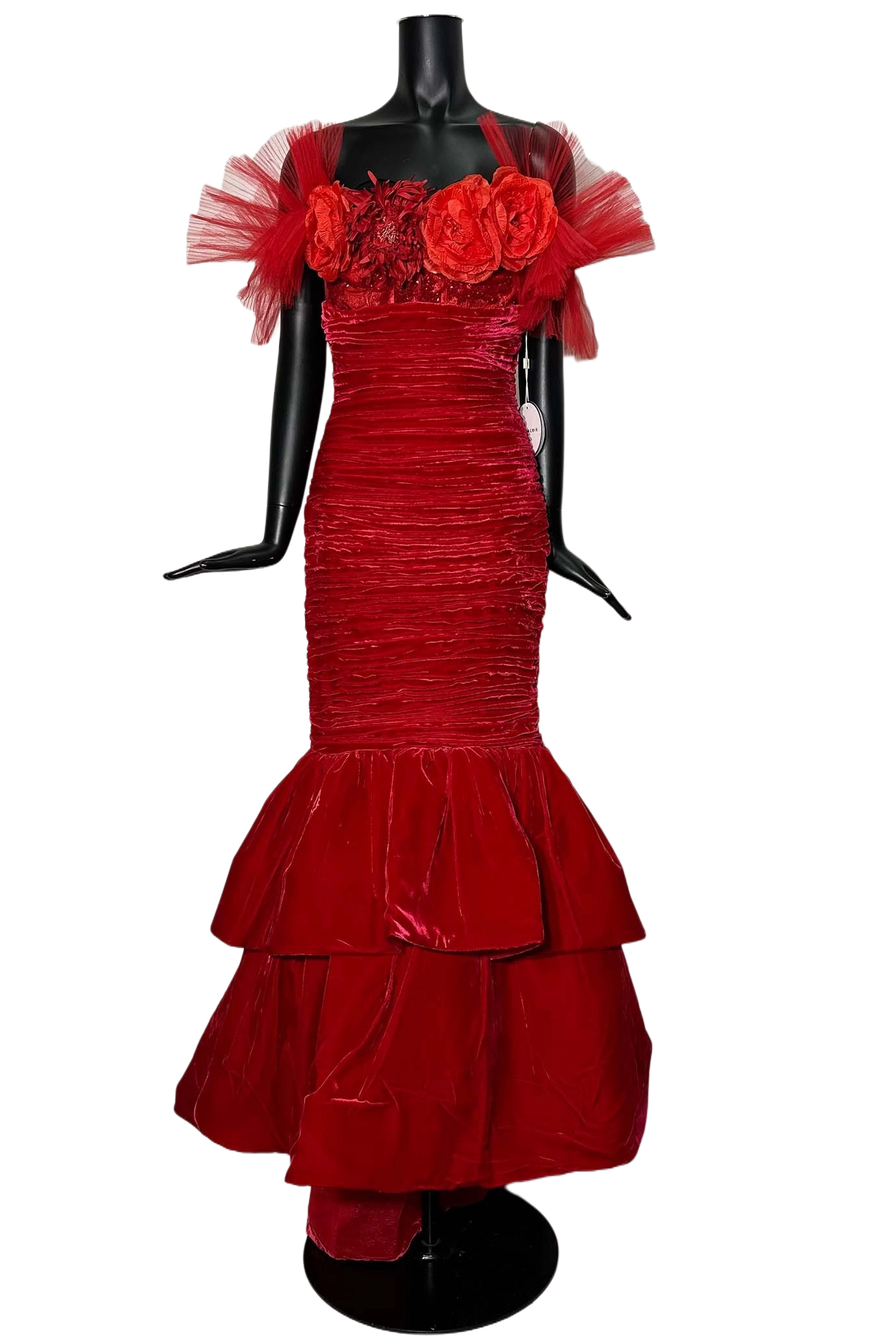 Velvet Off Shoulder Gown