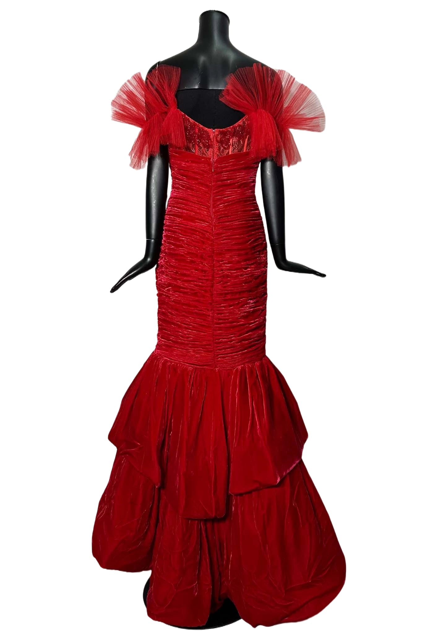 Velvet Off Shoulder Gown