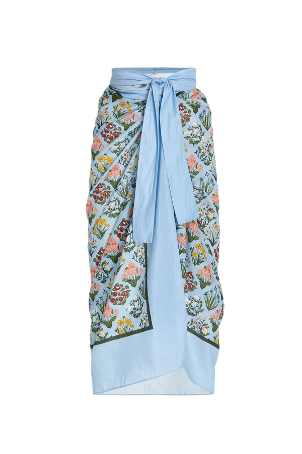 Lavanda Printed Cotton-Silk Pareo