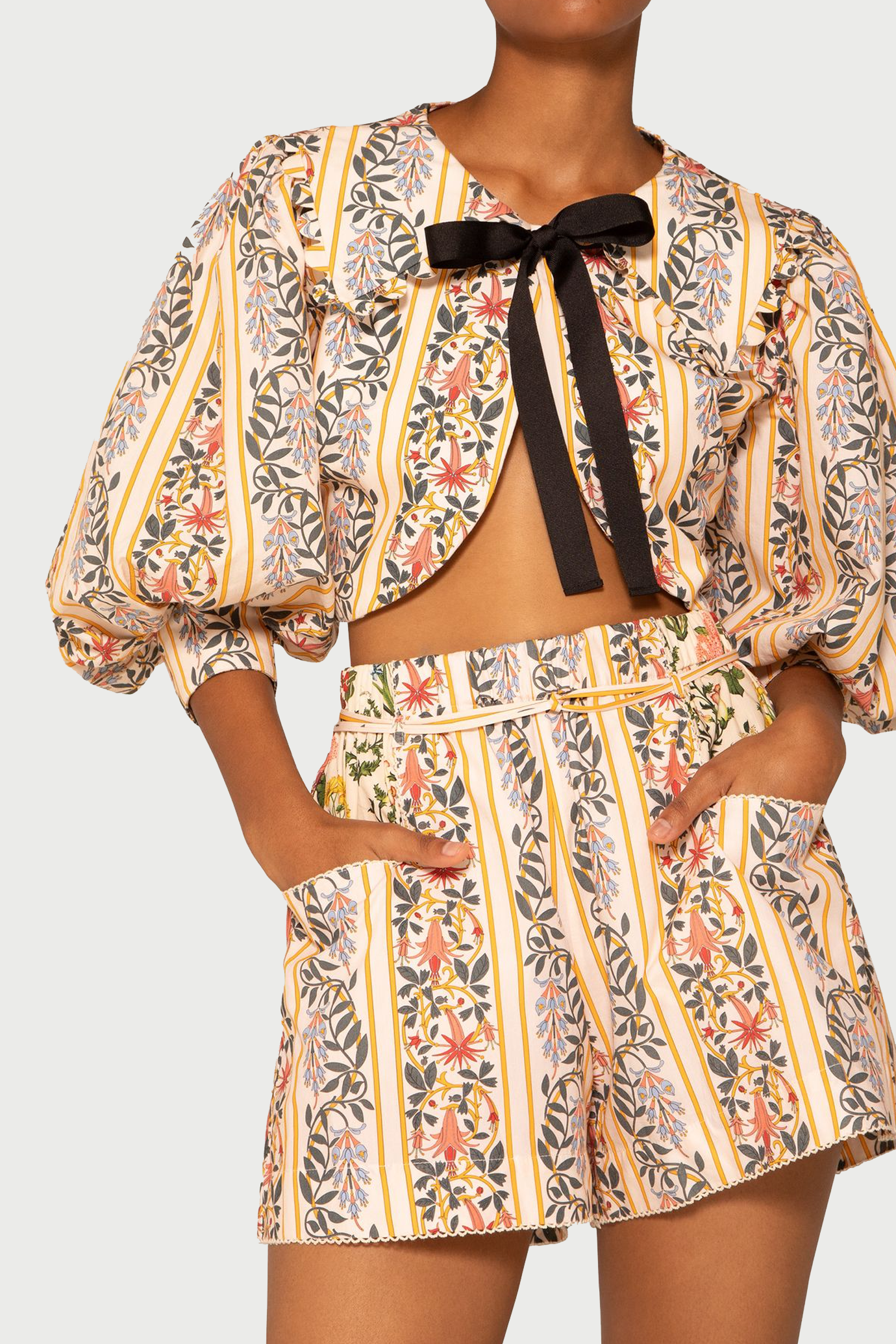 Trebol Floral Cotton Shorts