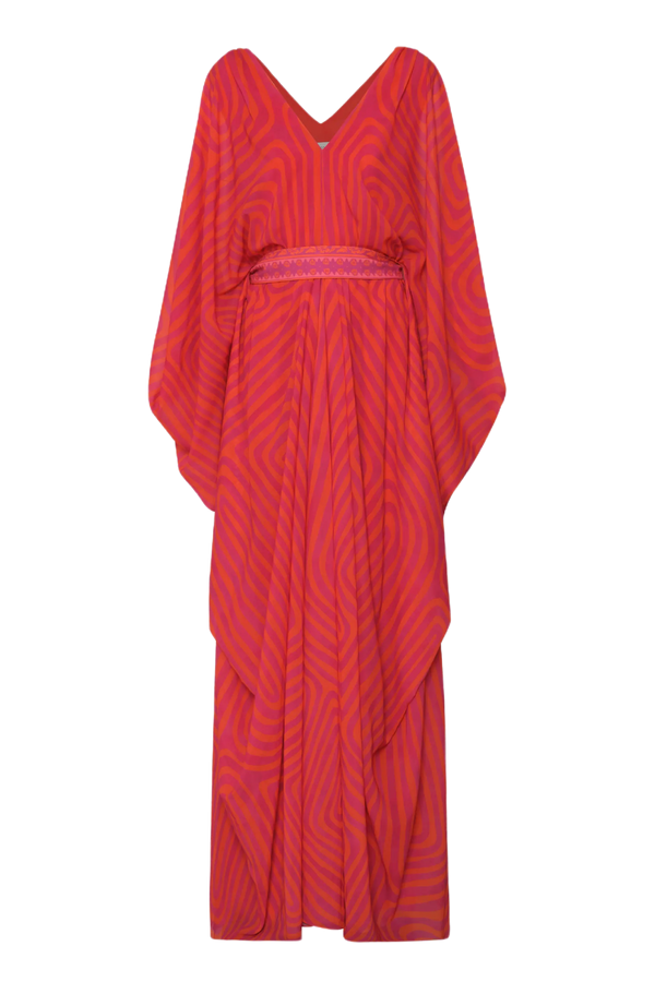 Eva Belted Chiffon Caftan