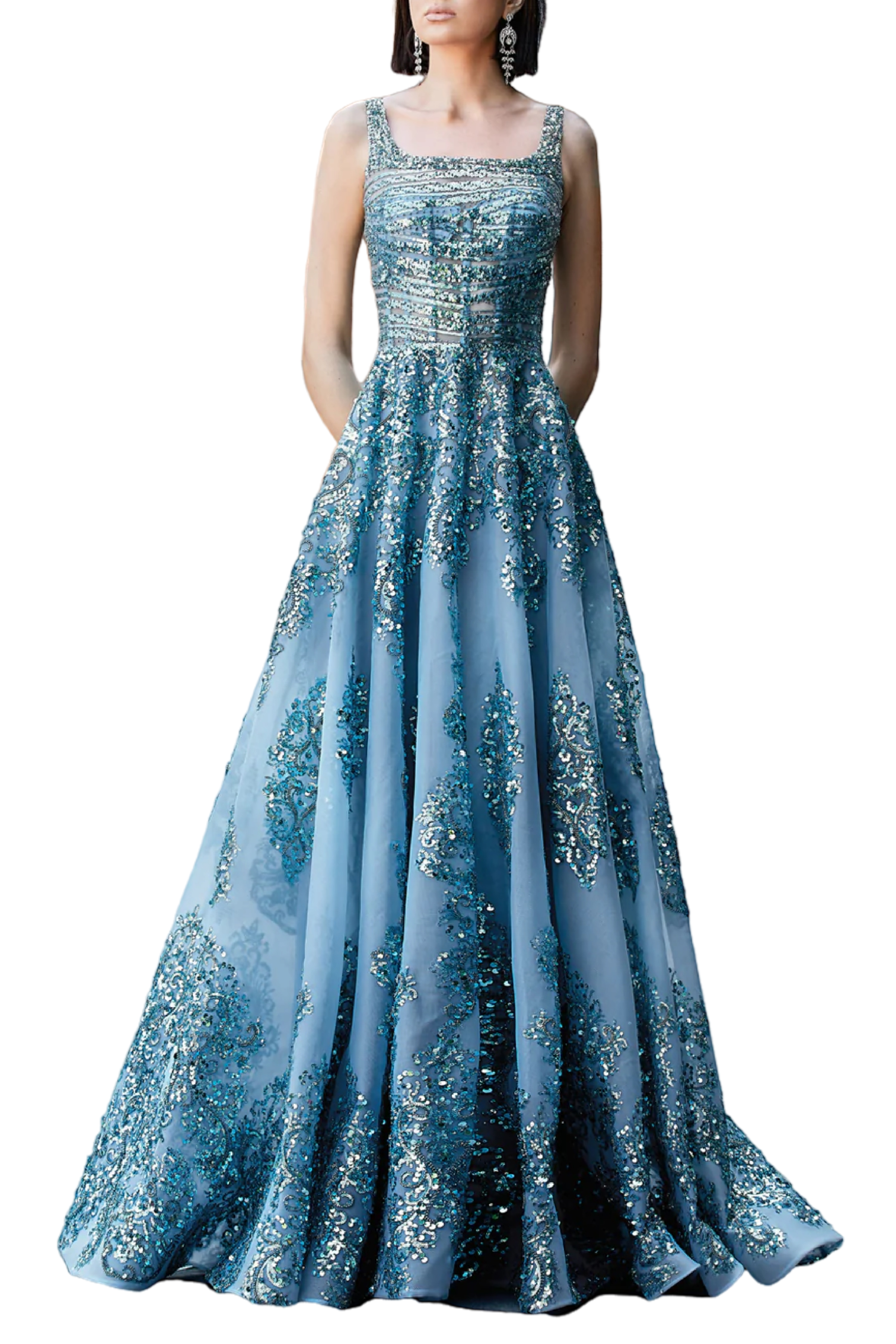 Sleeveless Sequin Gown