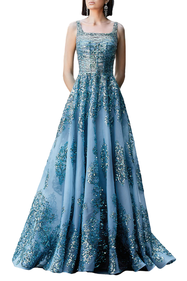 Sleeveless Sequin Gown