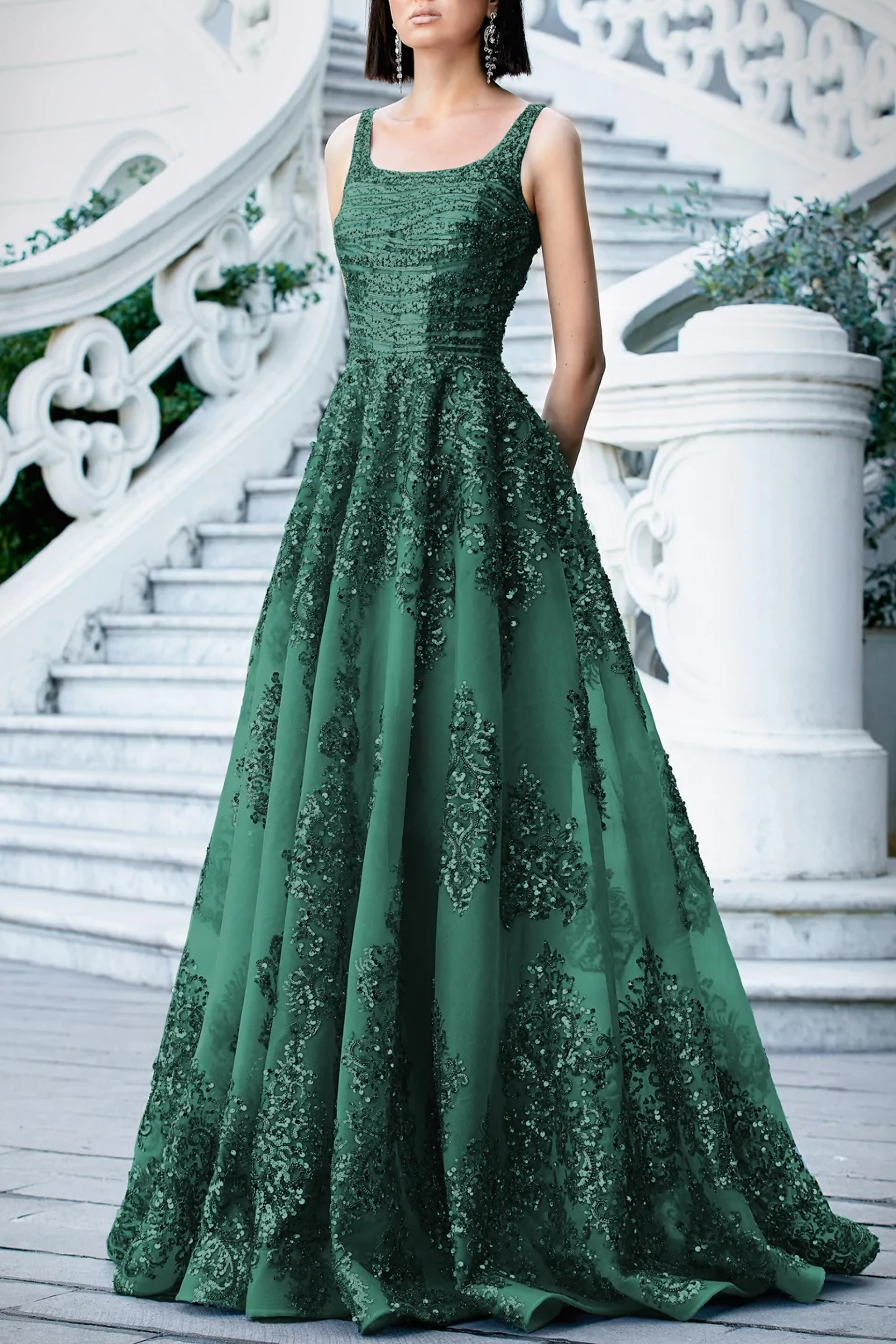 Sleeveless Sequin Gown