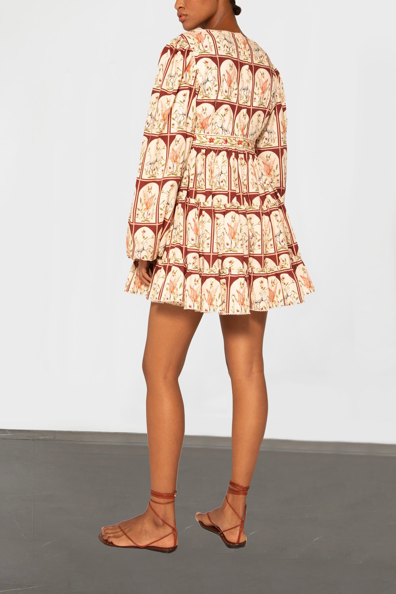 Avena Printed Cotton Mini Dress