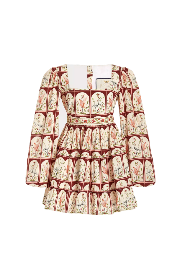 Avena Printed Cotton Mini Dress