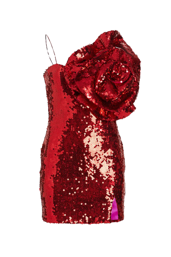 Lara Sequined Cabbage Rose Dress
