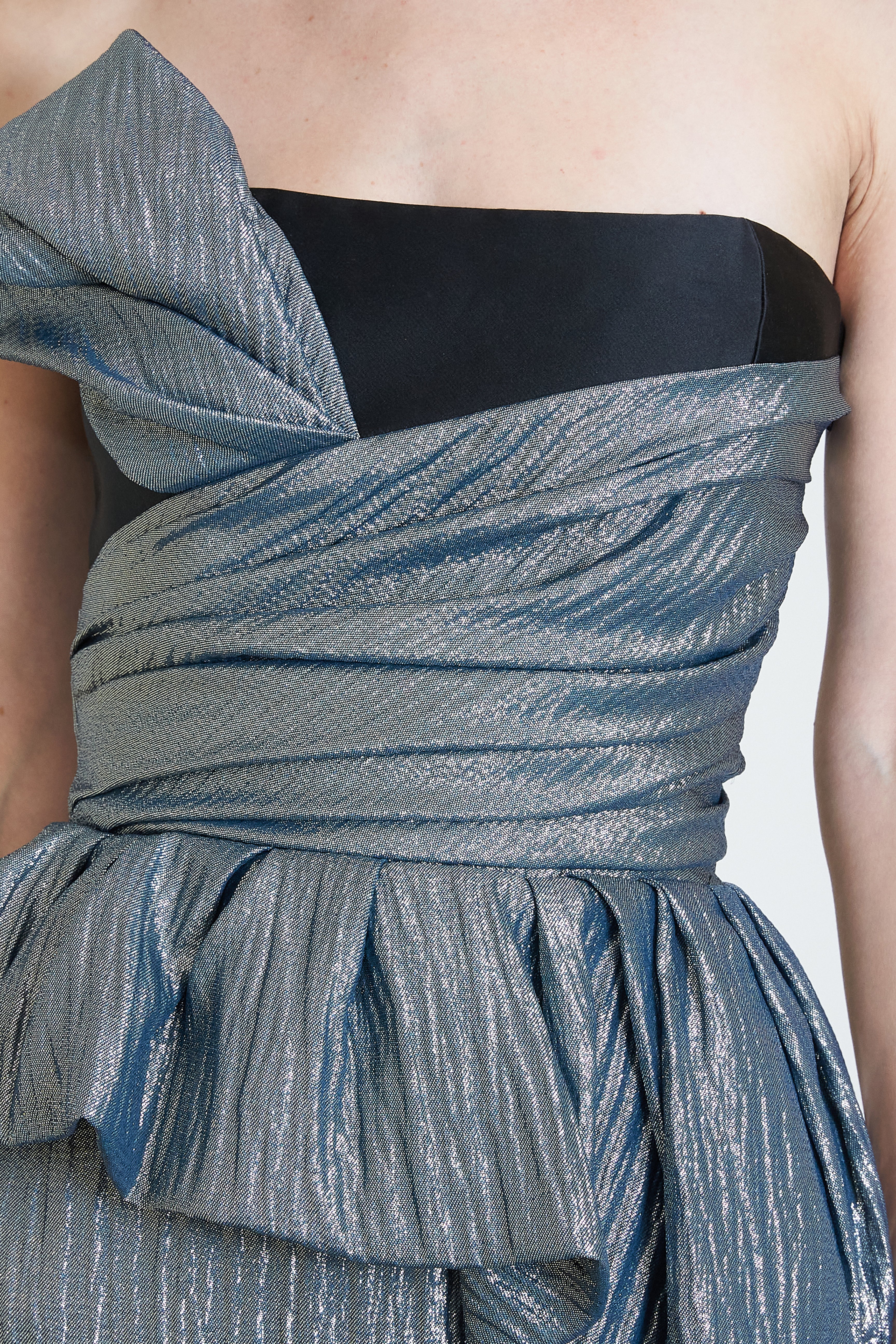 Strapless Lamé Gown