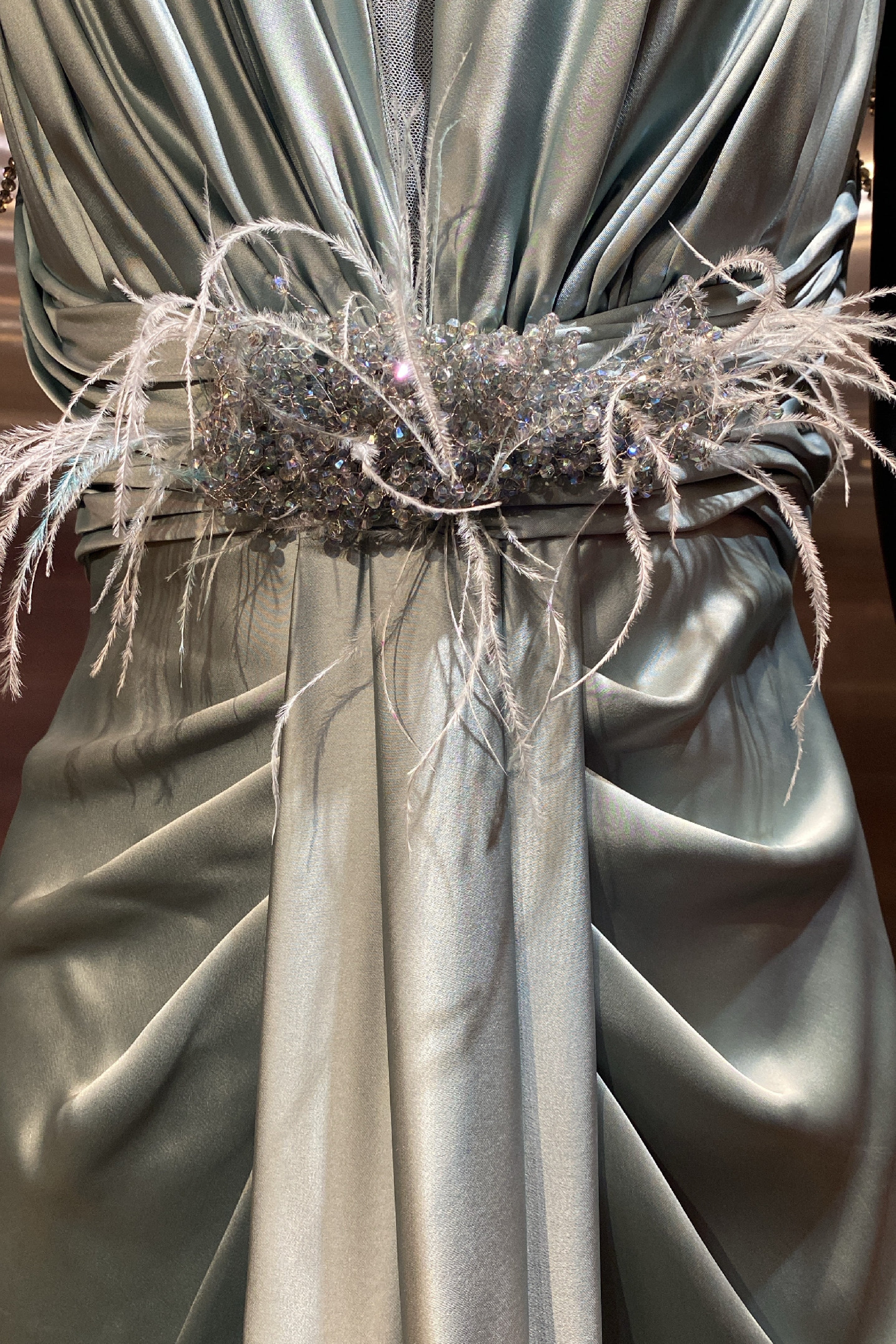 Halter Satin Embellished Gown