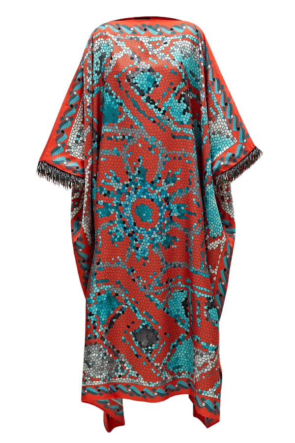 Seljuk Mosaic Caftan with Beaded Sleeves