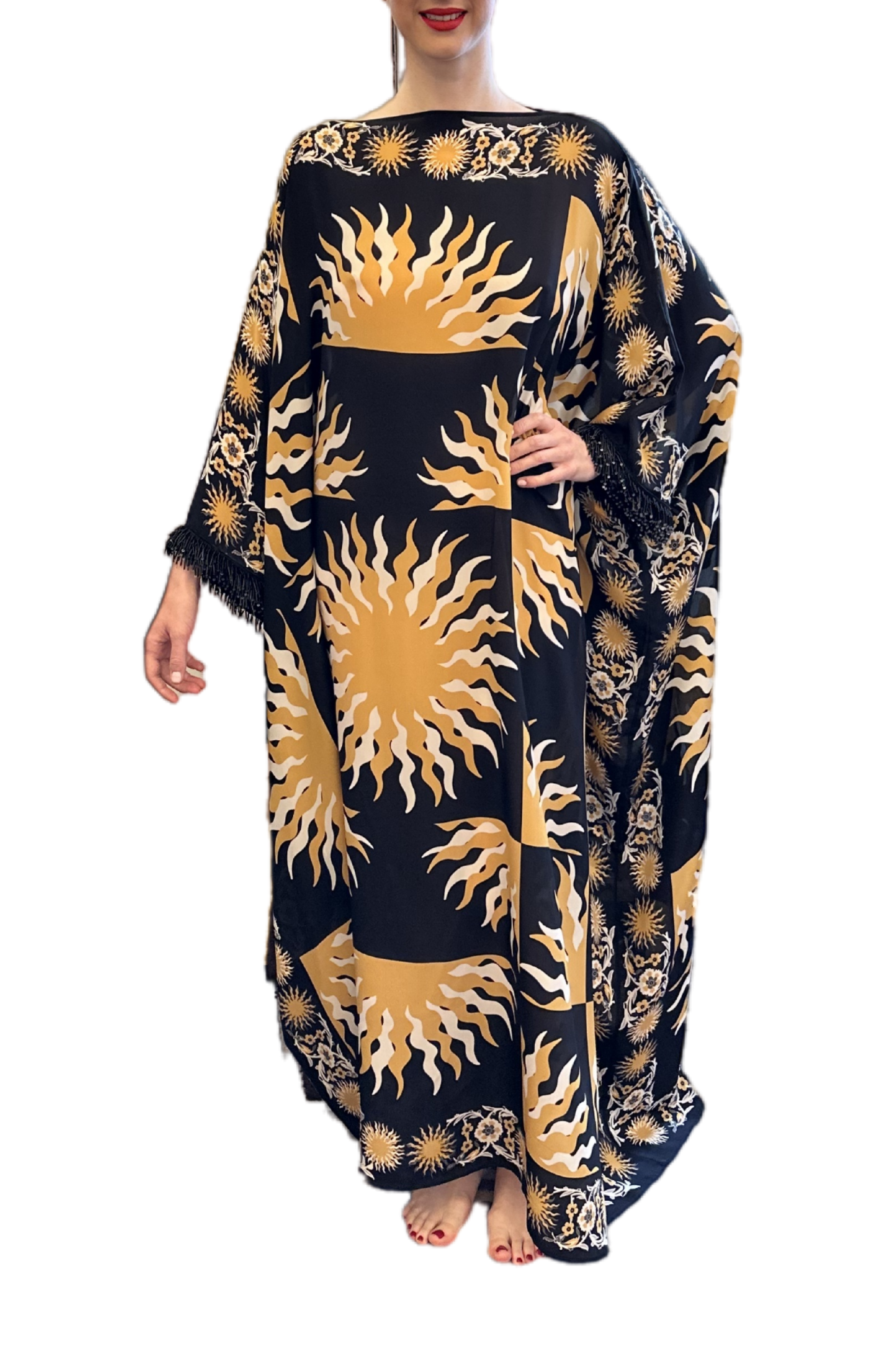 Sun Fire Caftan in Gold