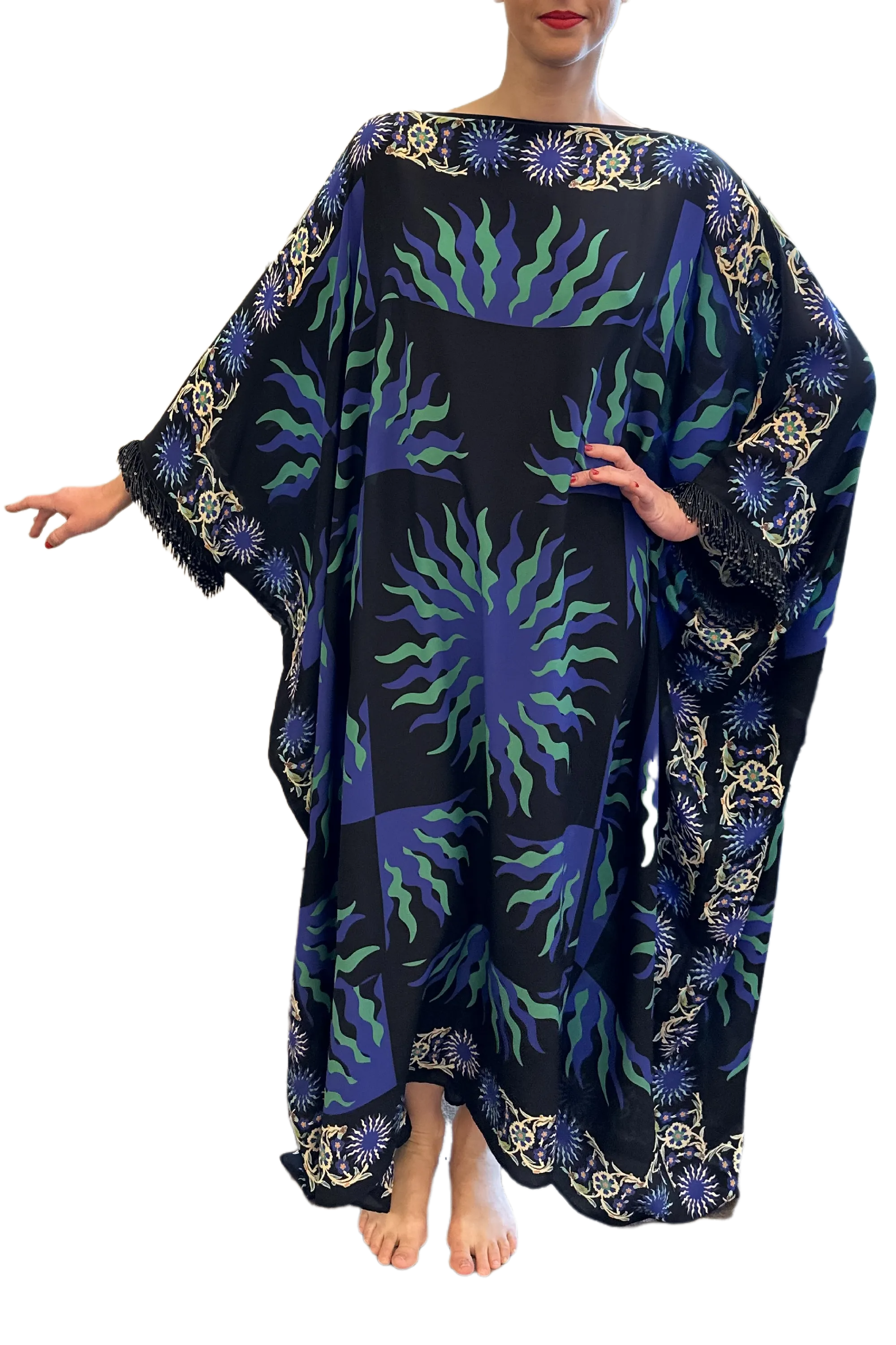 Sun Fire Caftan in Blue