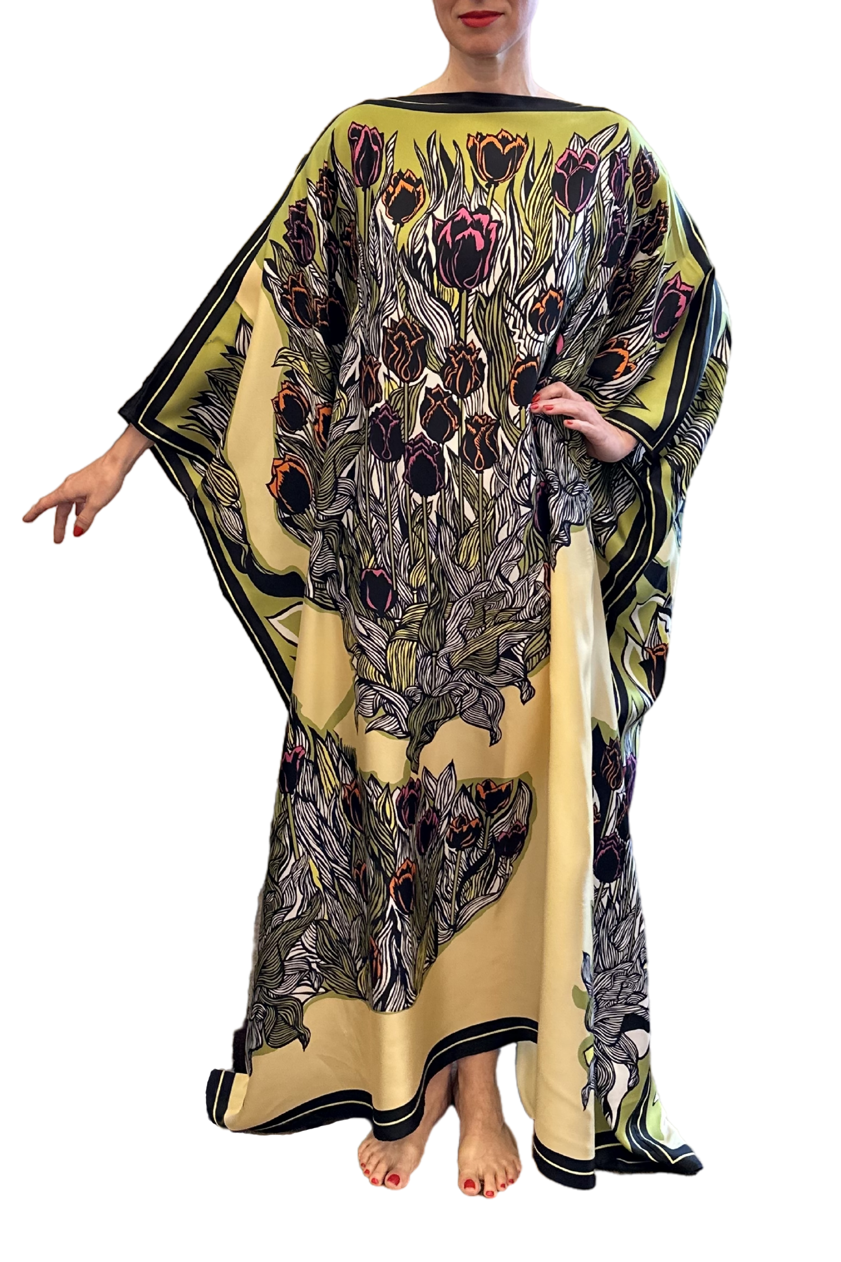 Tulips Caftan in Yellow