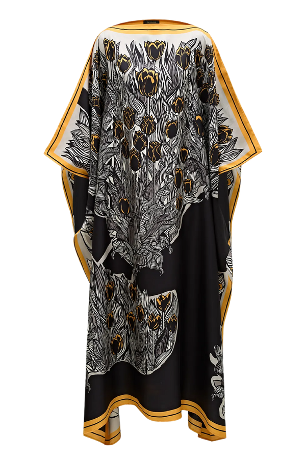 Tulips Caftan in Black