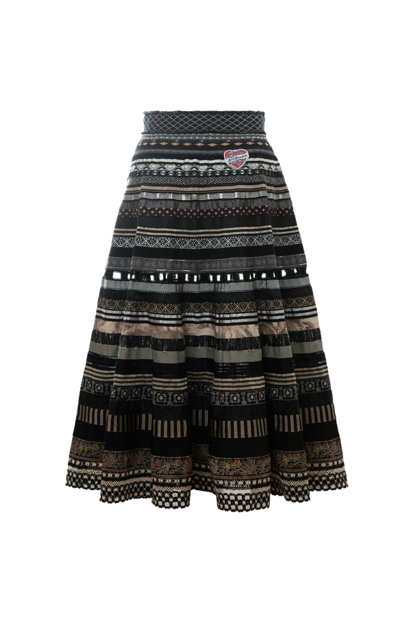 Opulence Ribbon Skirt in Espresso