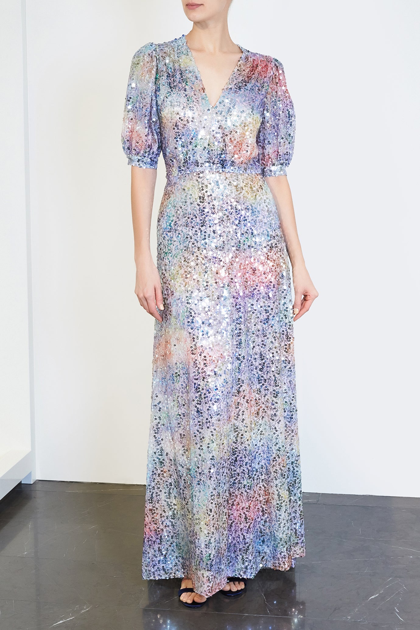 Pastel Sequin Maxi Dress