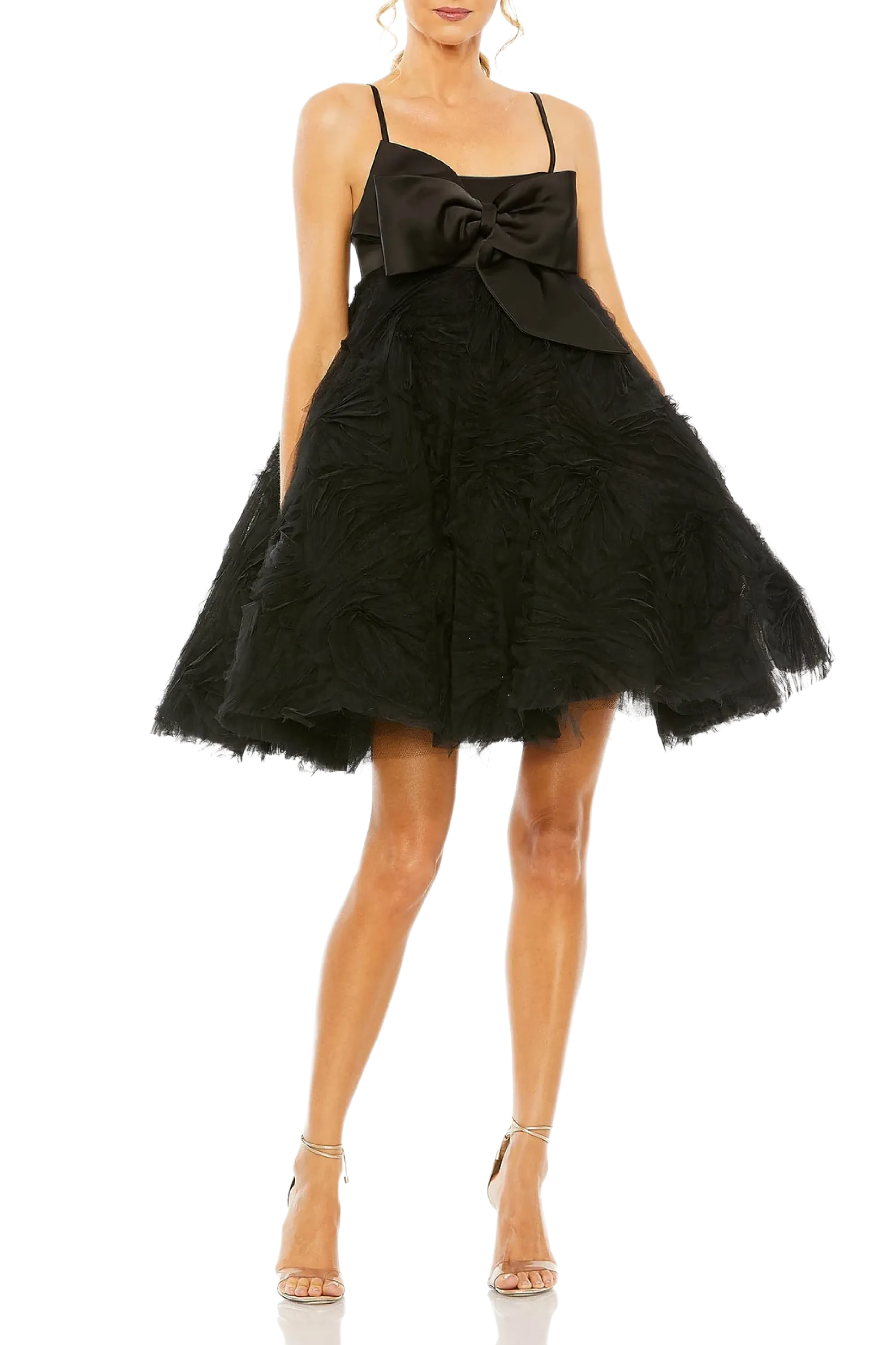 Bow Front Tulle Mini Dress