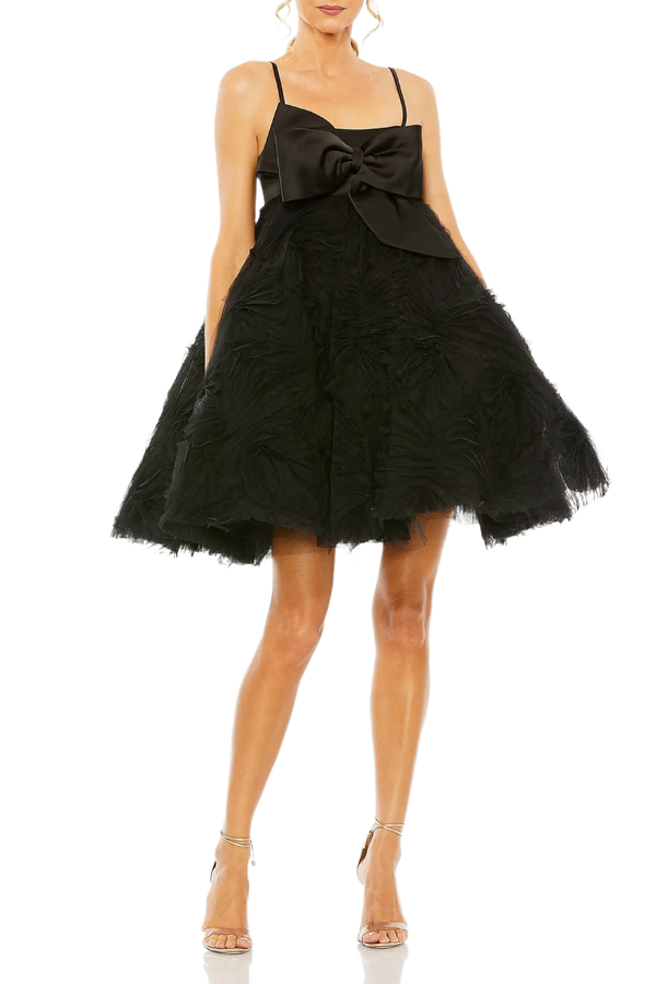 Bow Front Tulle Mini Dress