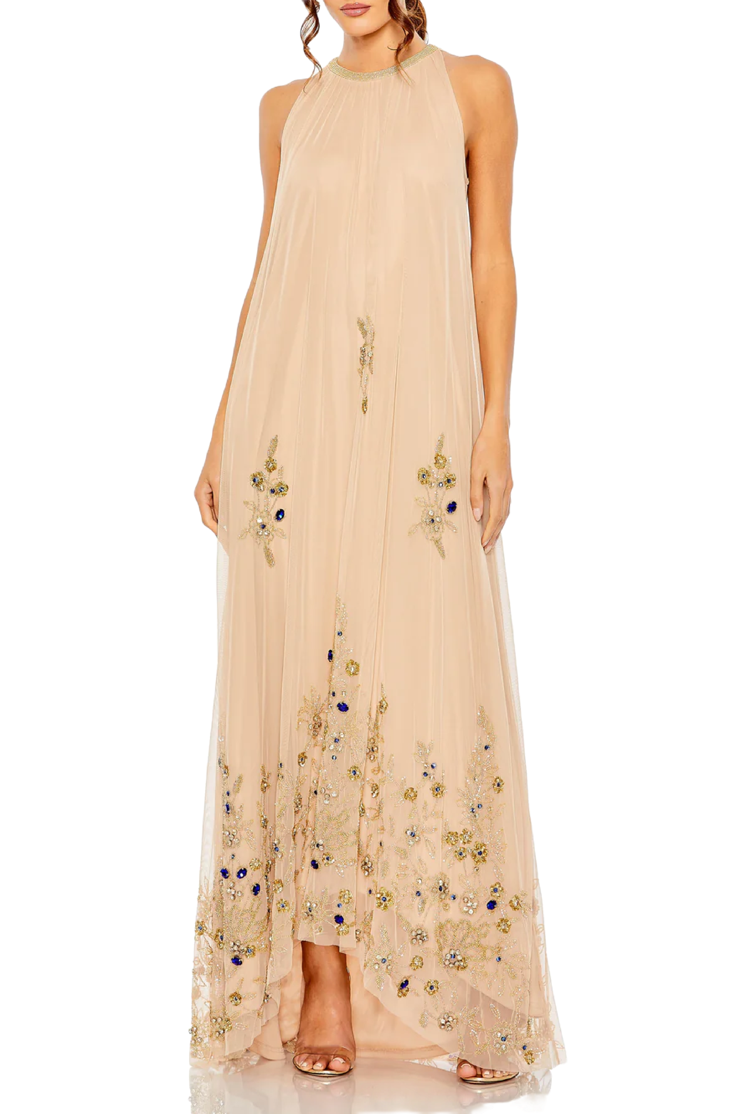High Neck Trapeze Gown