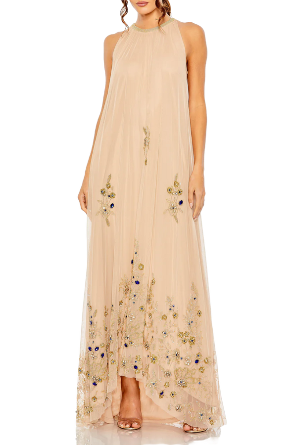 High Neck Trapeze Gown