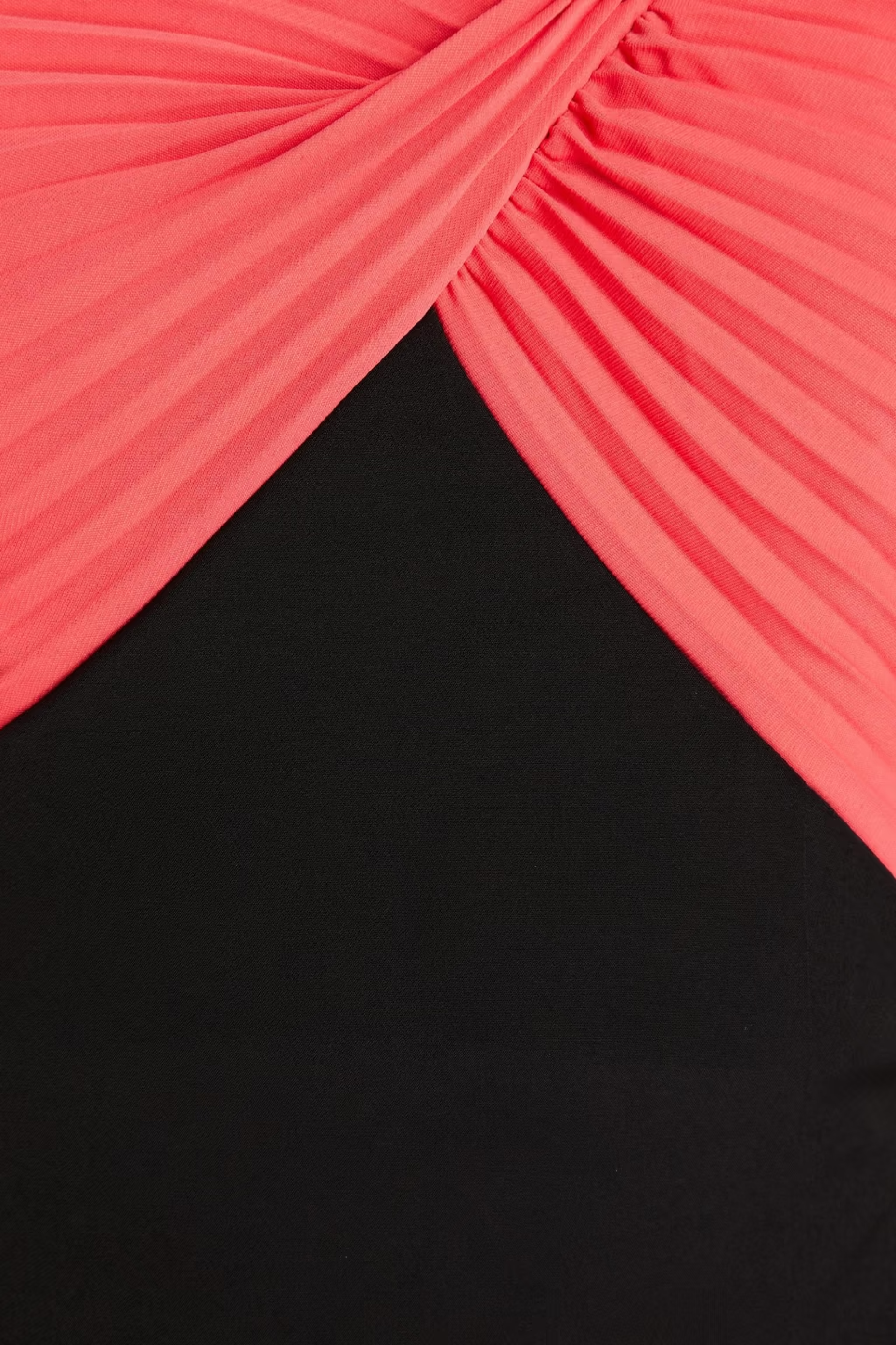 Draped Pleated-Paneled Crepe Midi Dress
