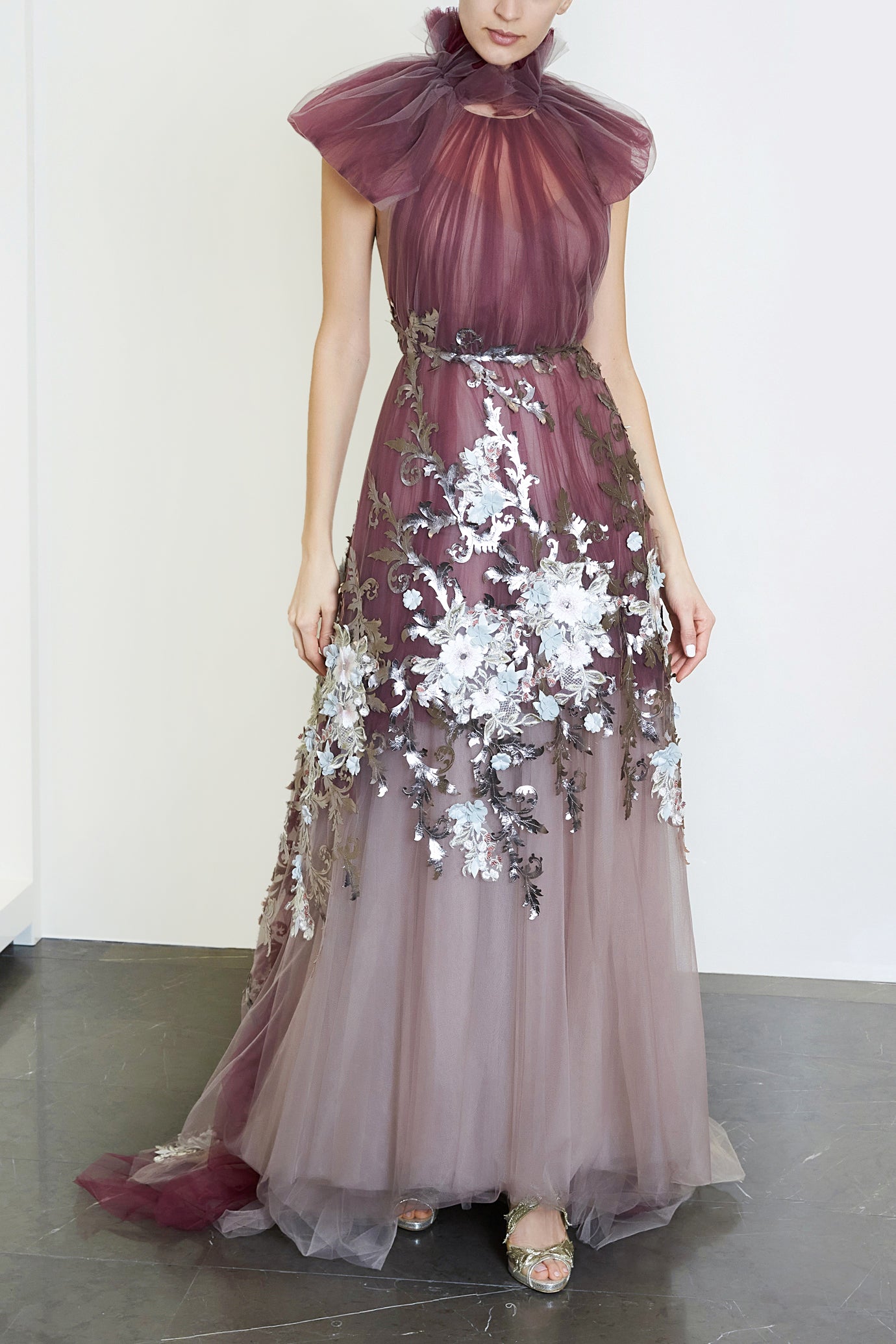 High Neck Tulle Gown