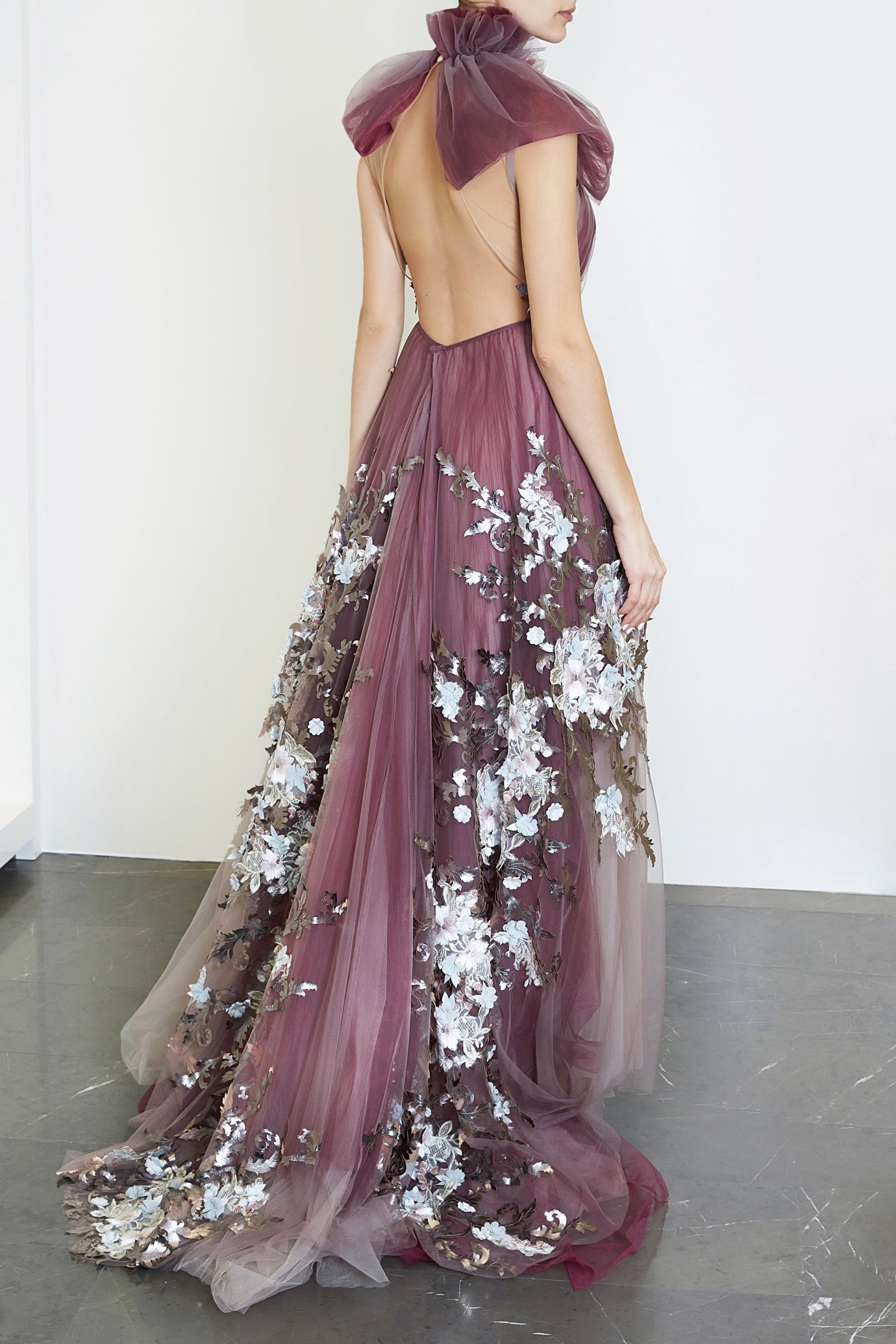 High Neck Tulle Gown