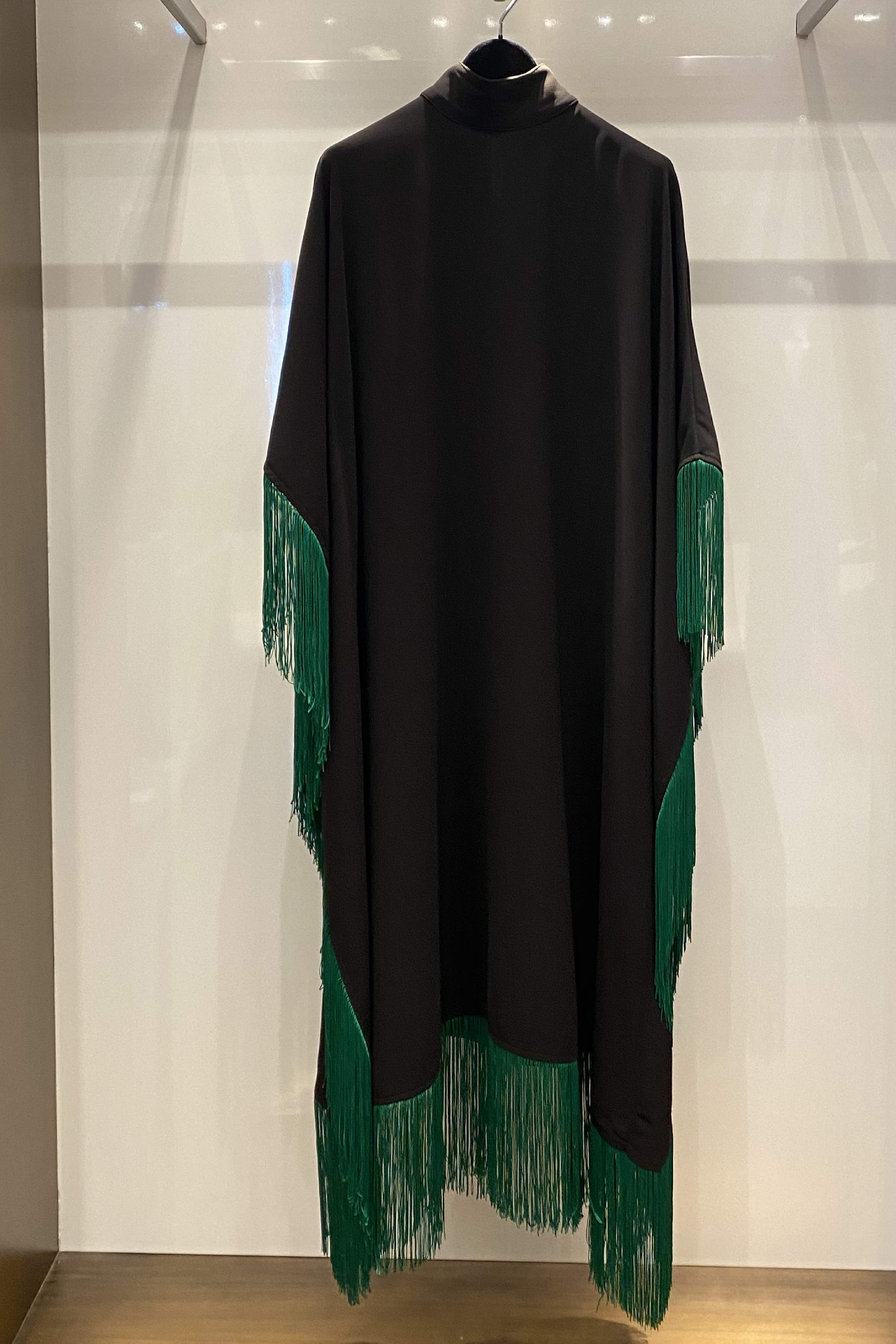 Maya Dress in Brown with Green Tassels