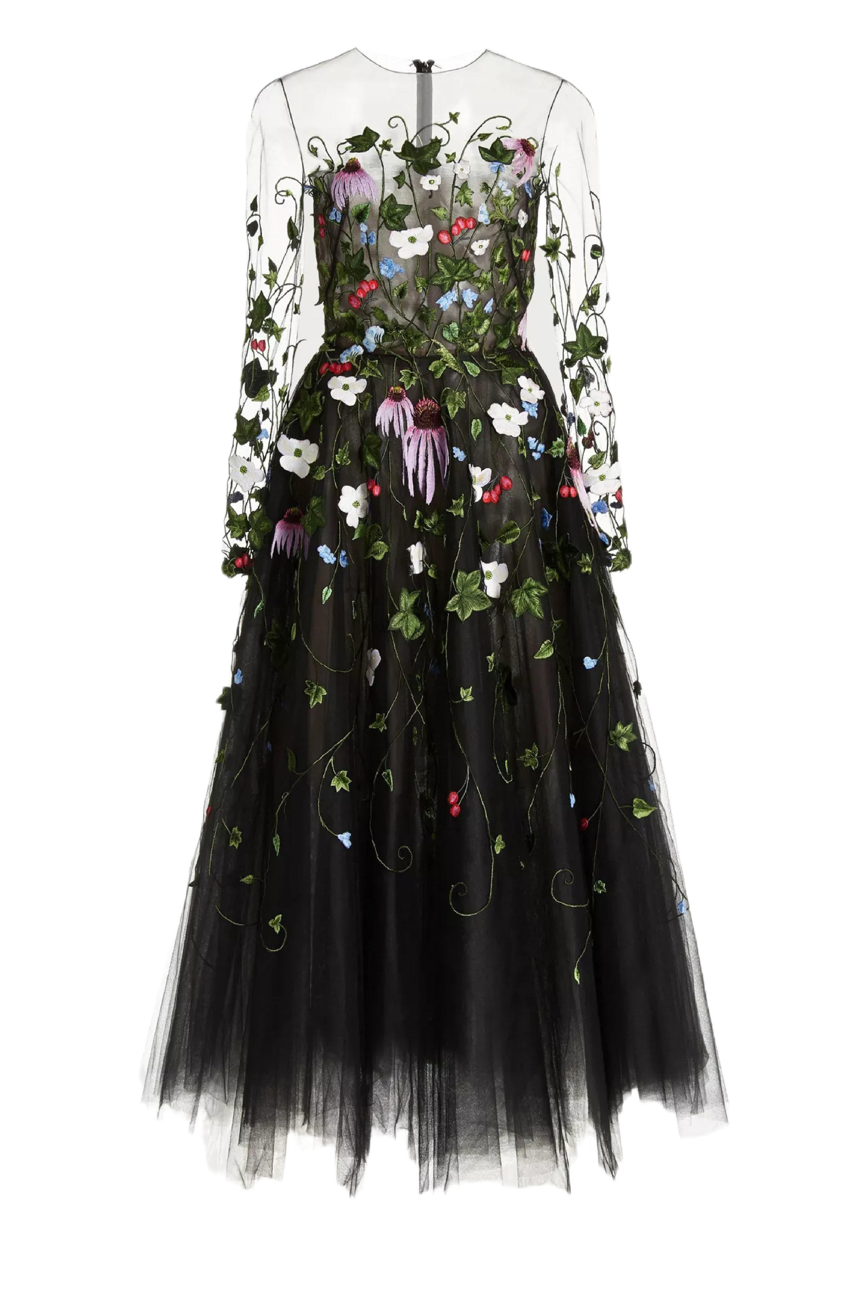 Floral Threadwork Midi Dress