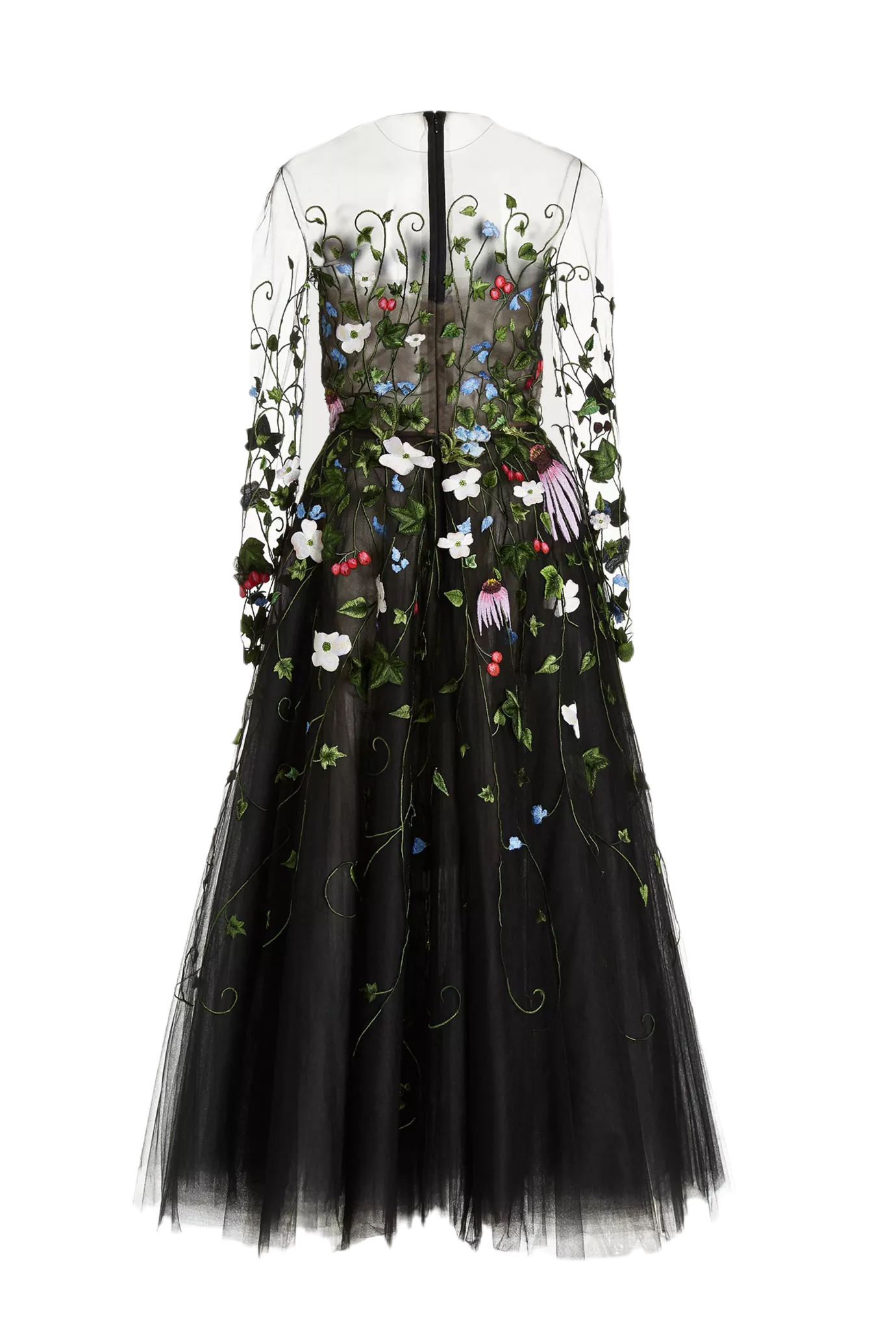 Floral Threadwork Midi Dress