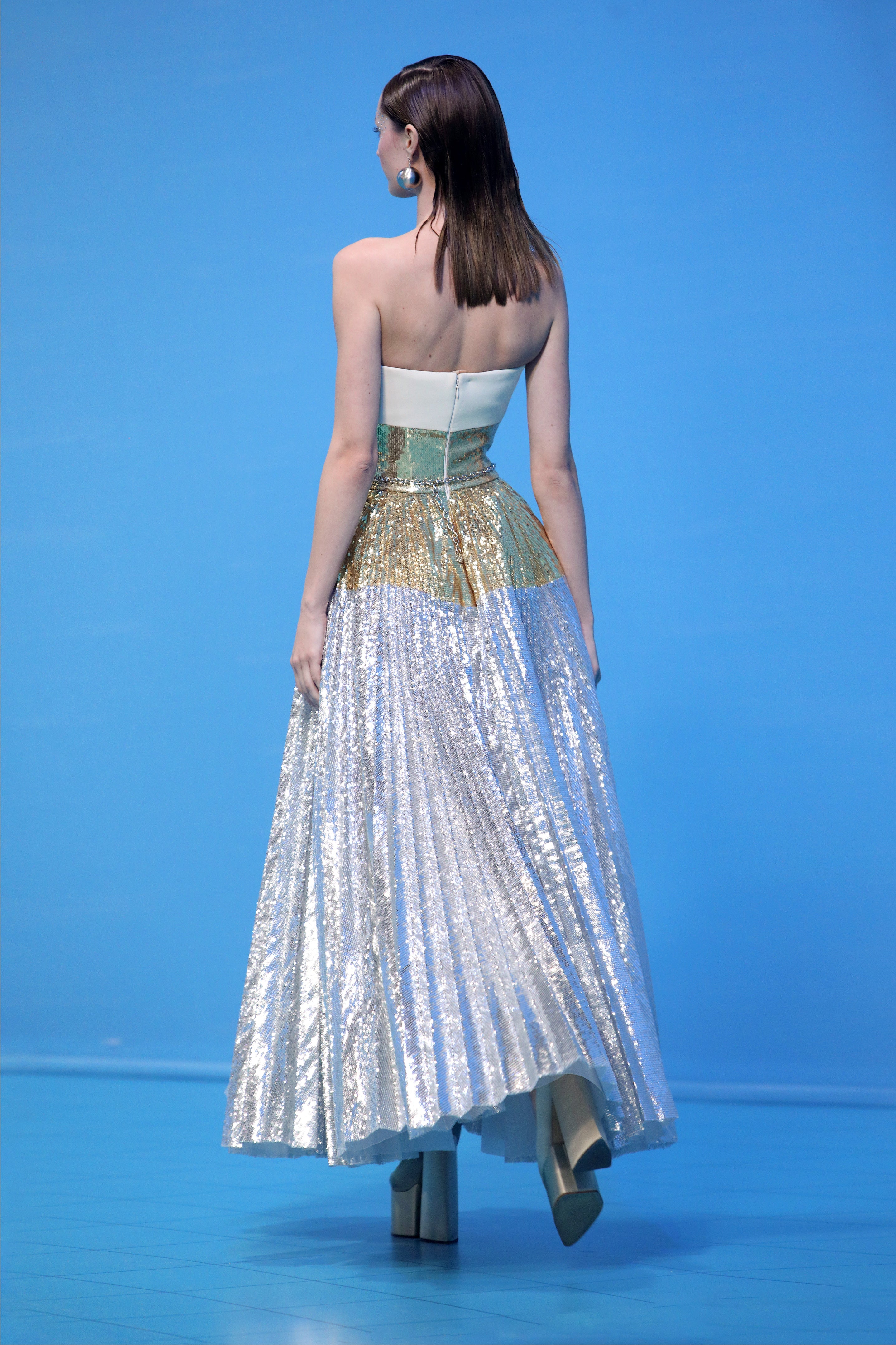 Pleated Sequin Dress