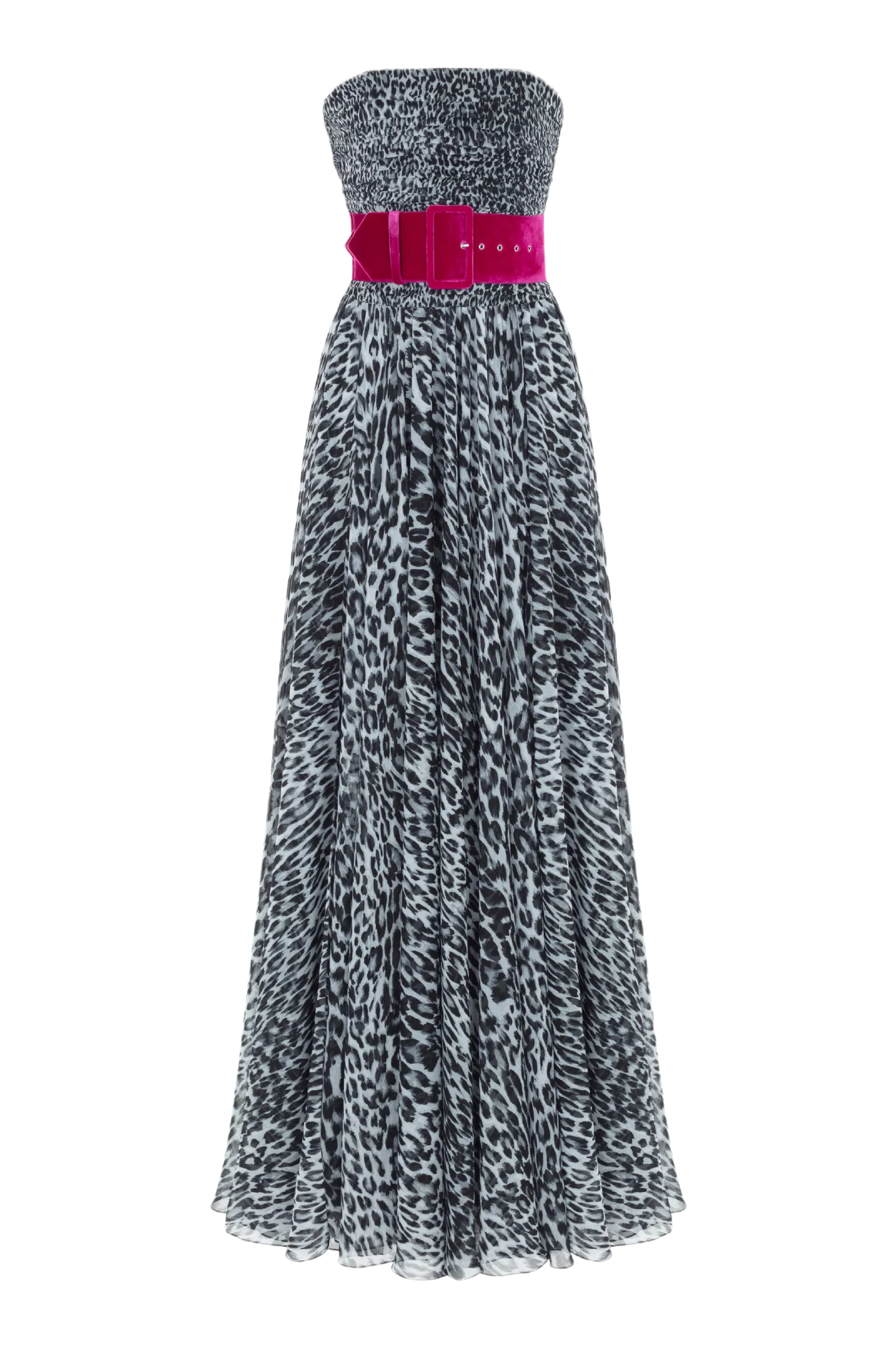 Strapless Leopard Corset Gown