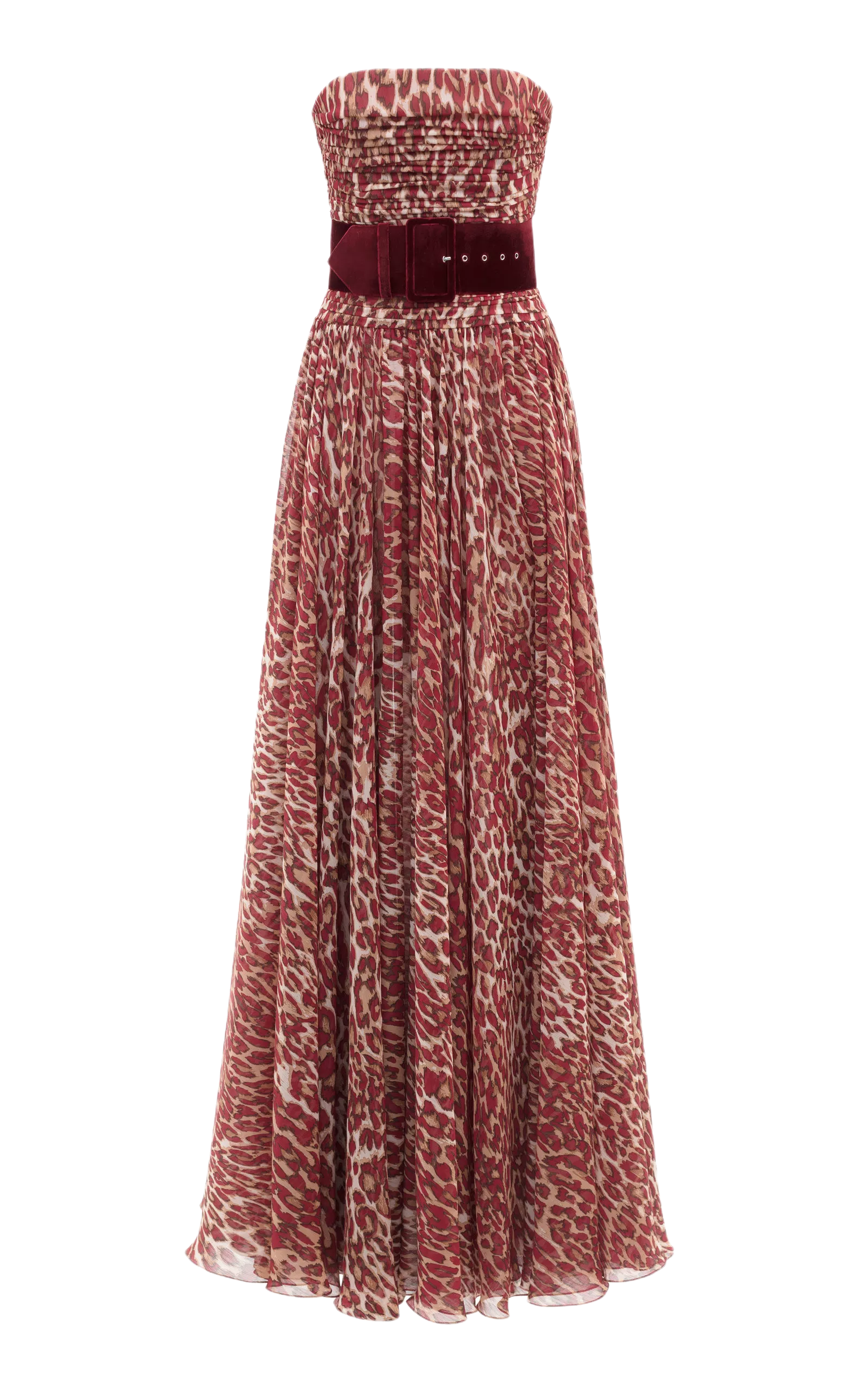Strapless Leopard Corset Gown