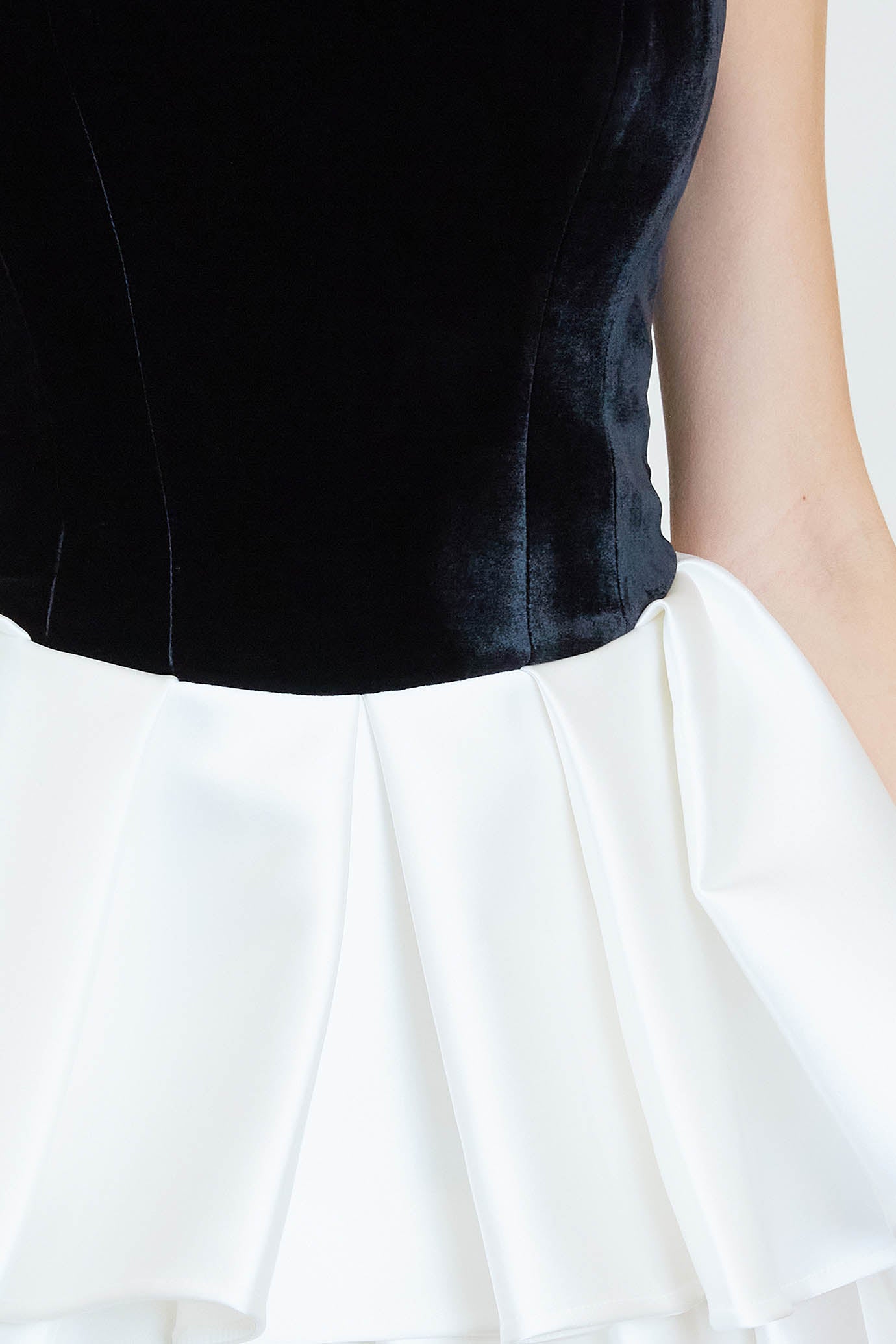 Velvet and Satin Tiered Gown