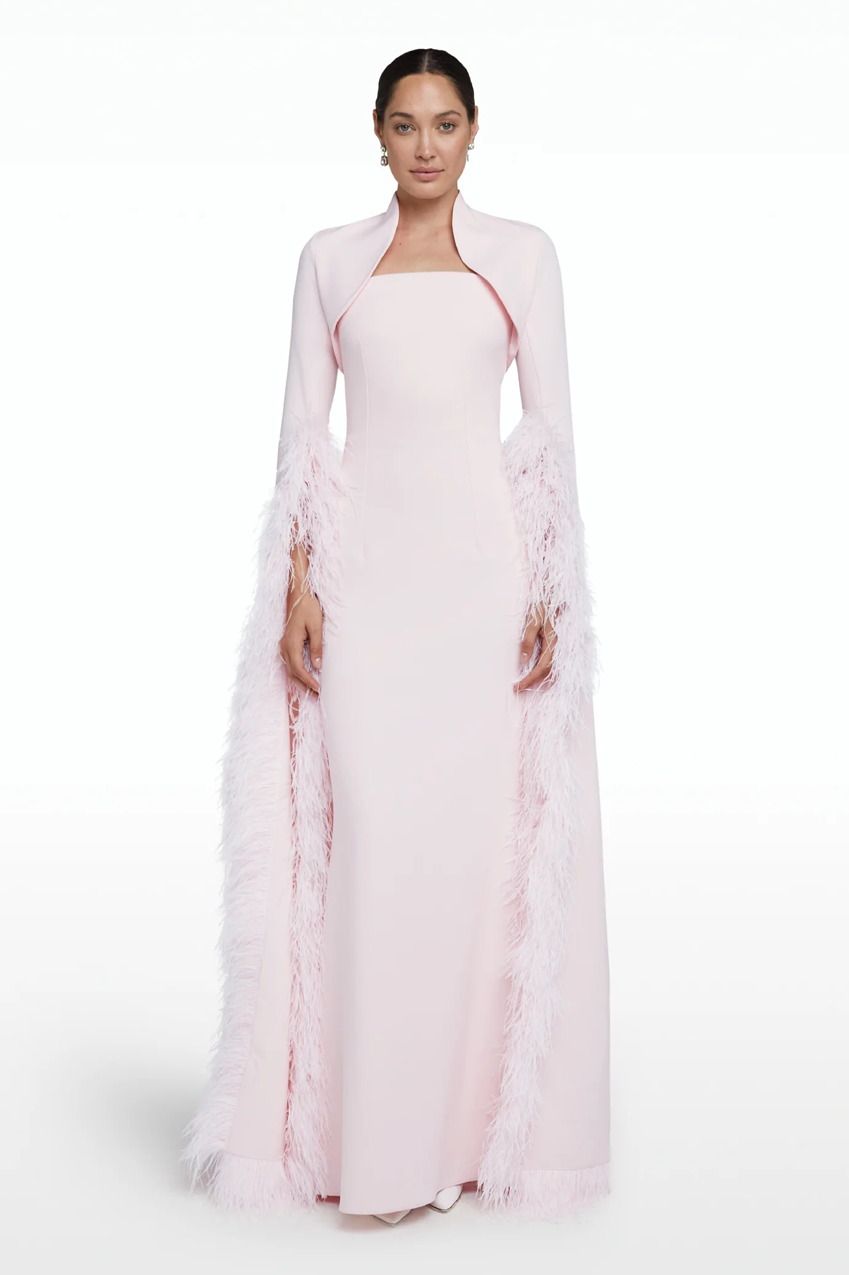 Amari Feather Trimmed Bolero With Soshin Dress