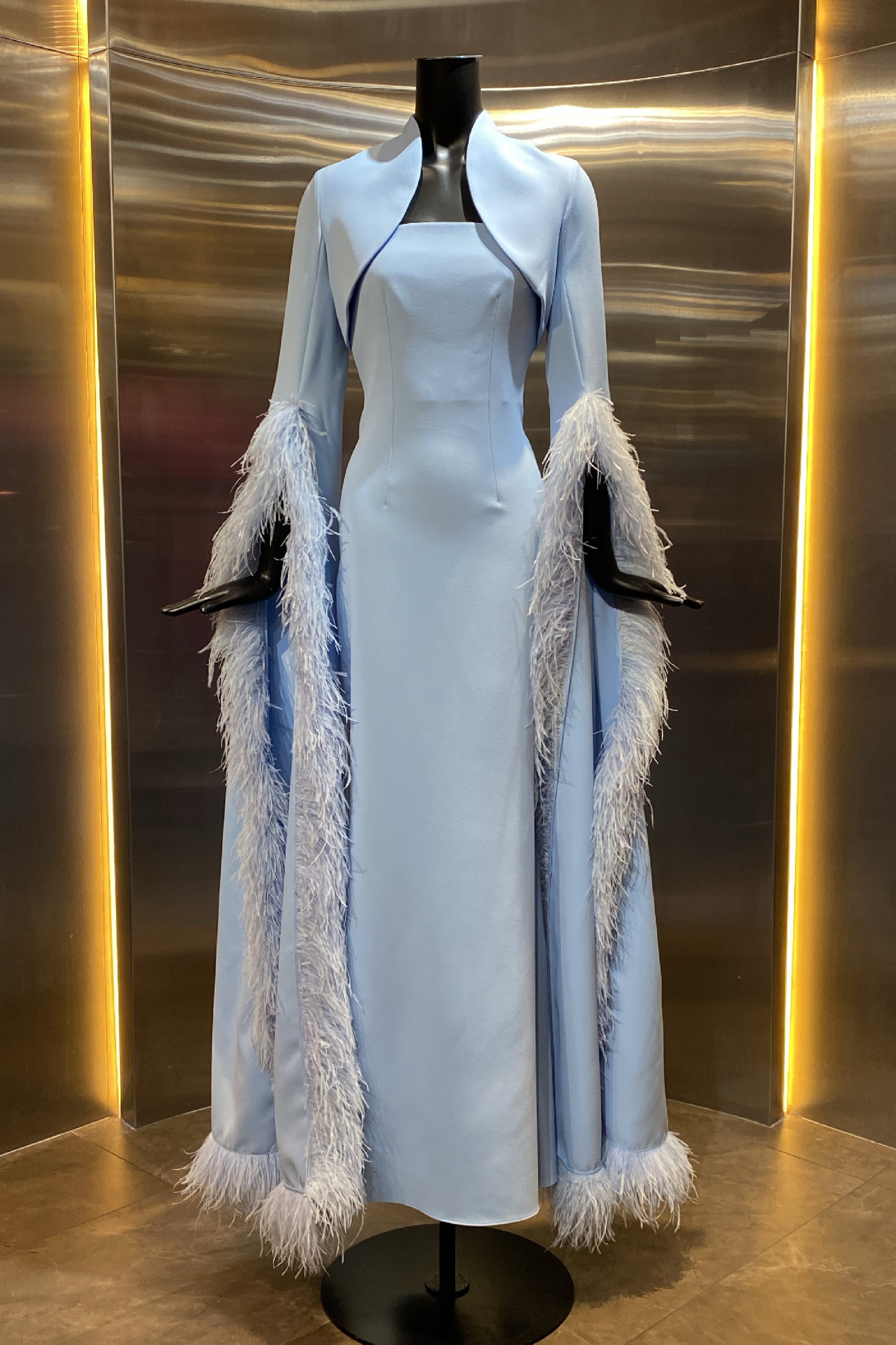 Amari Feather Trimmed Bolero With Soshin Dress