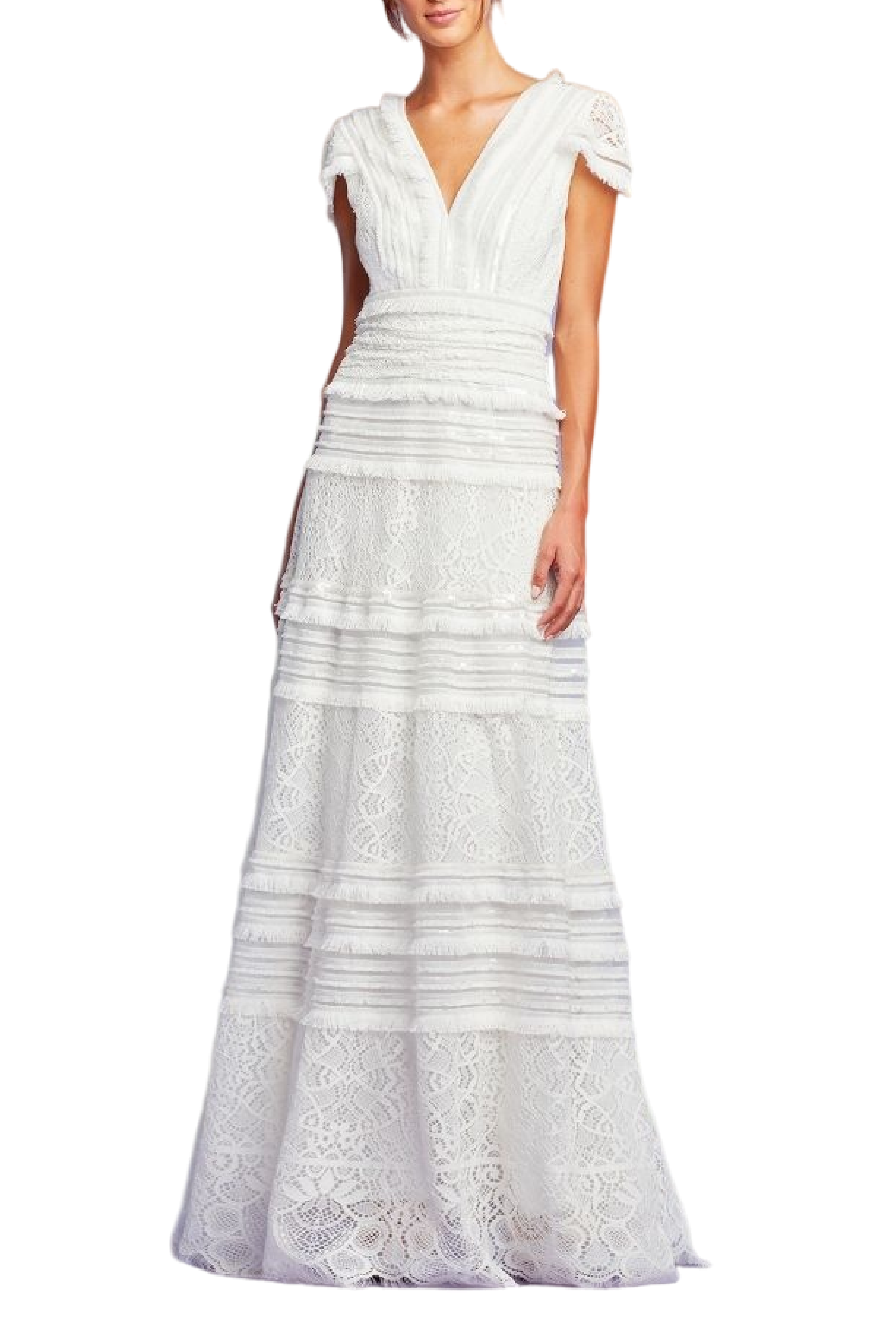 Nissa Lace and Fringe Gown