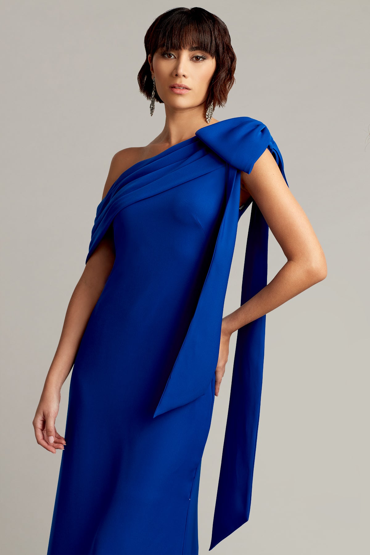 Cassia Bow-Shoulder Gown