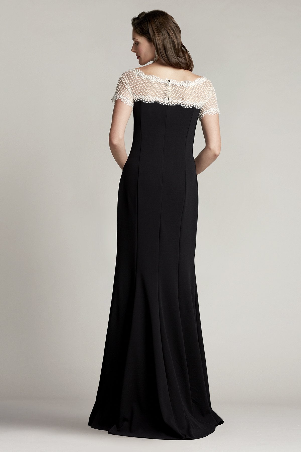Contrast Illusion Crepe Gown