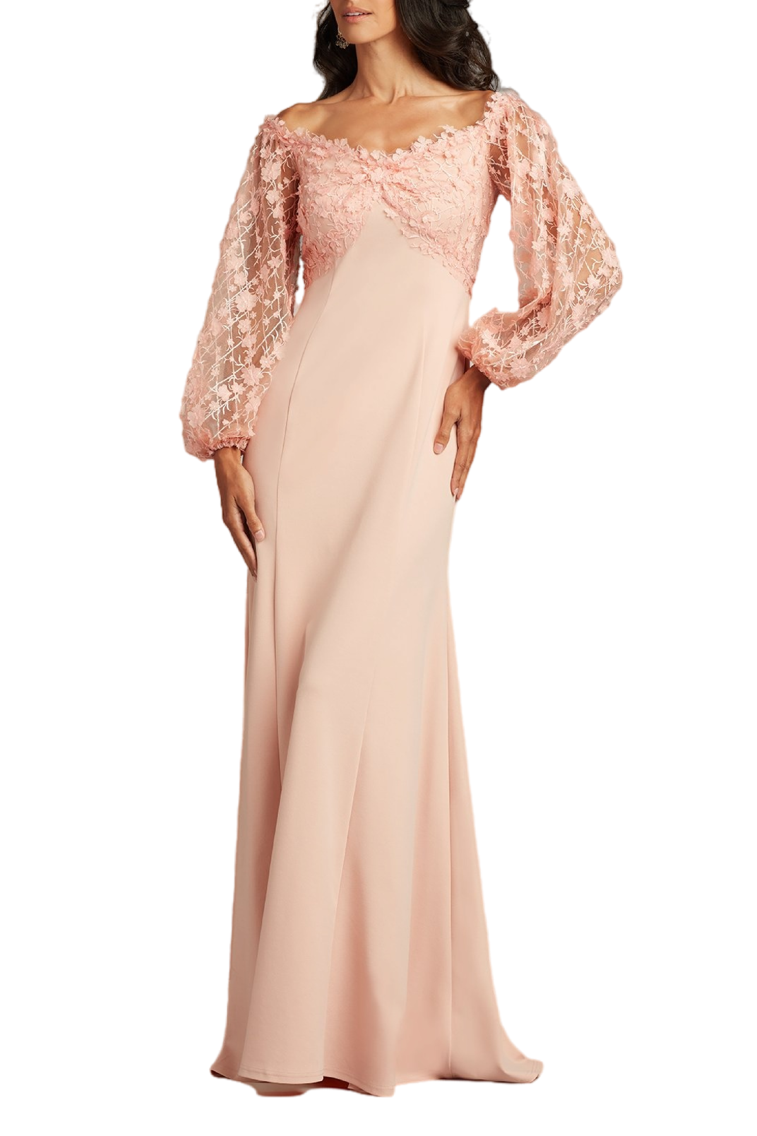 Floral Appliqué Gown
