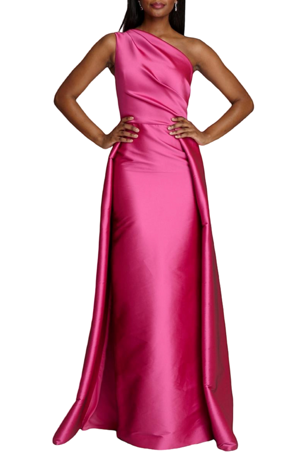 One Shoulder Satin Gown